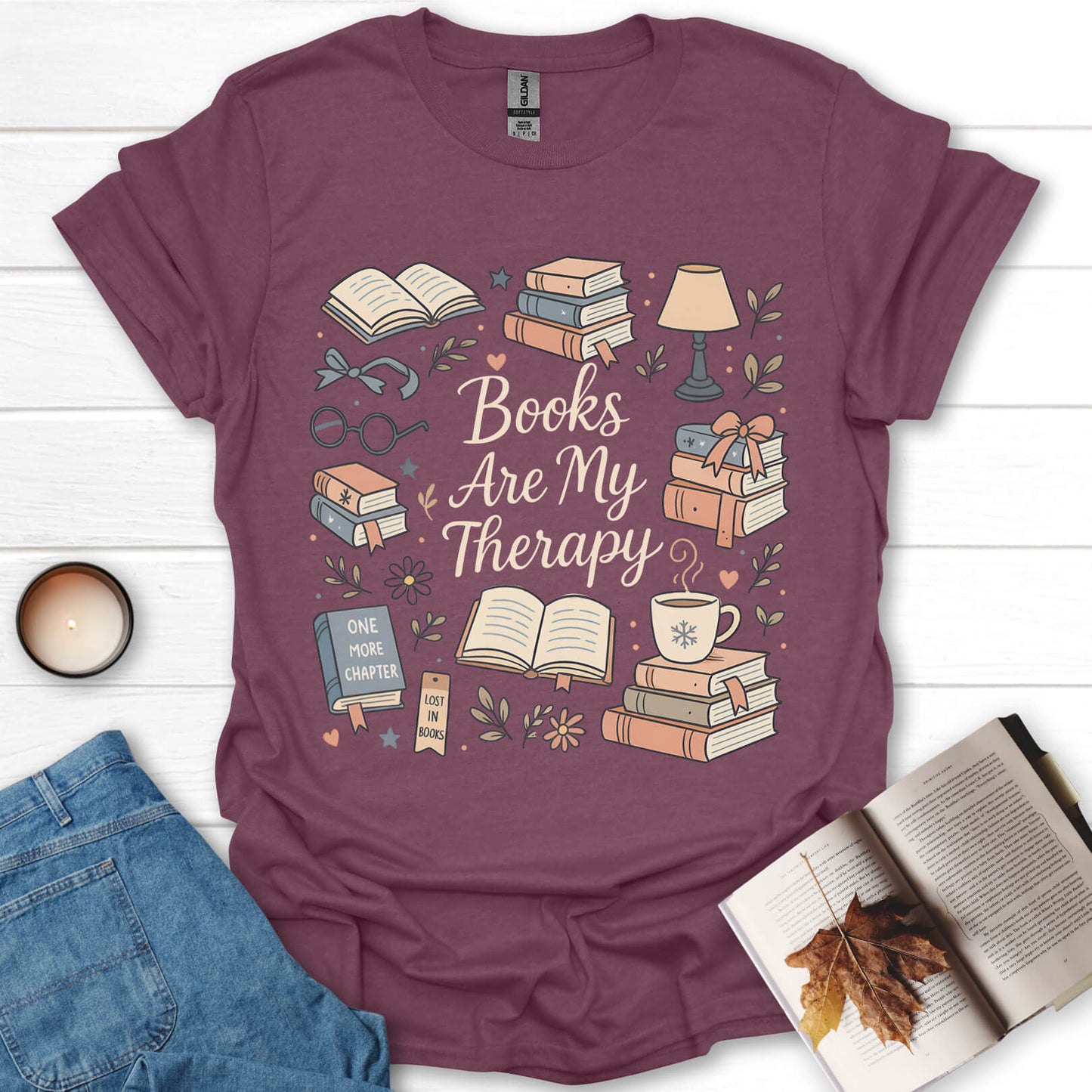 Books Are My Therapy T-Shirt
