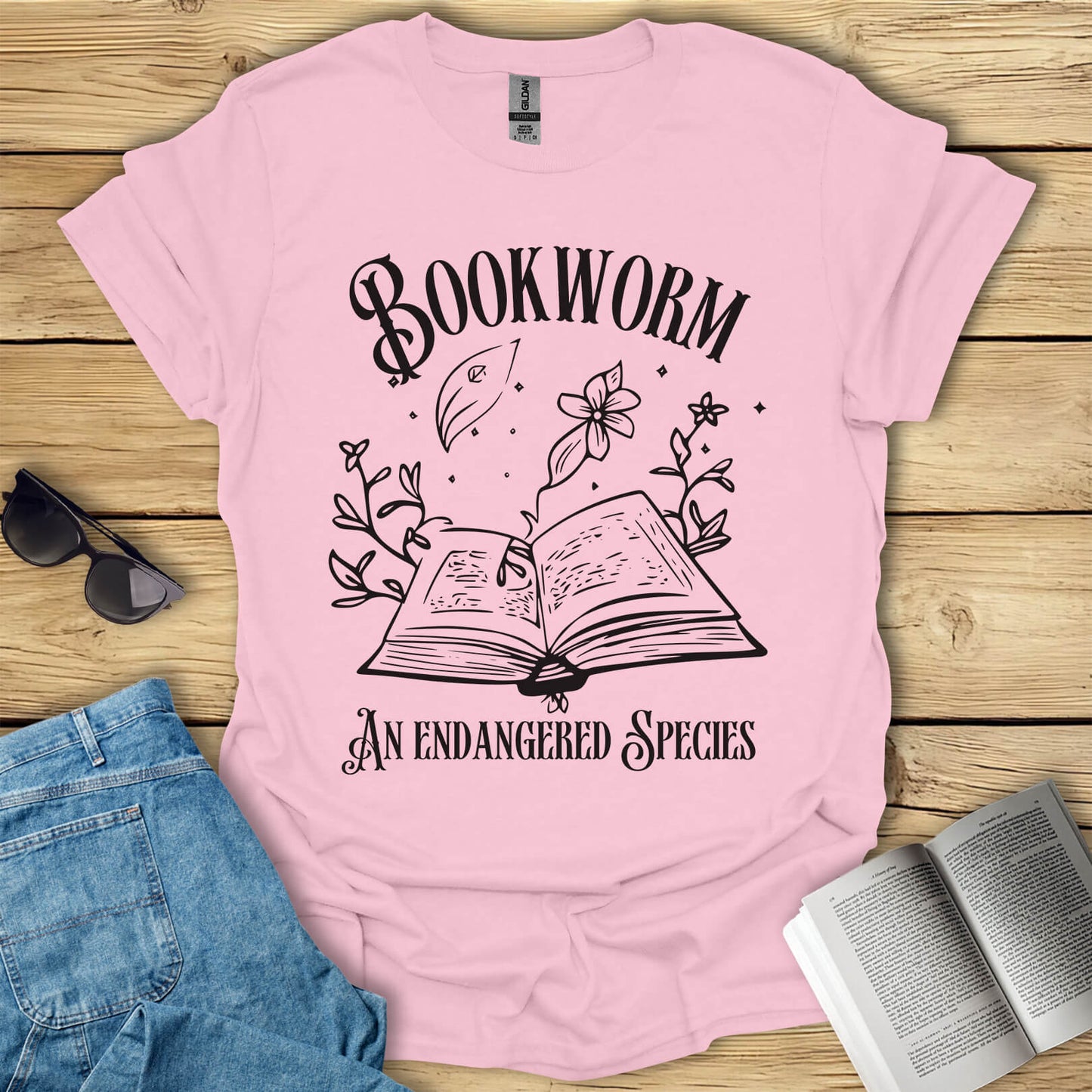 Bookworm An Endangered Species Librarian T-Shirt