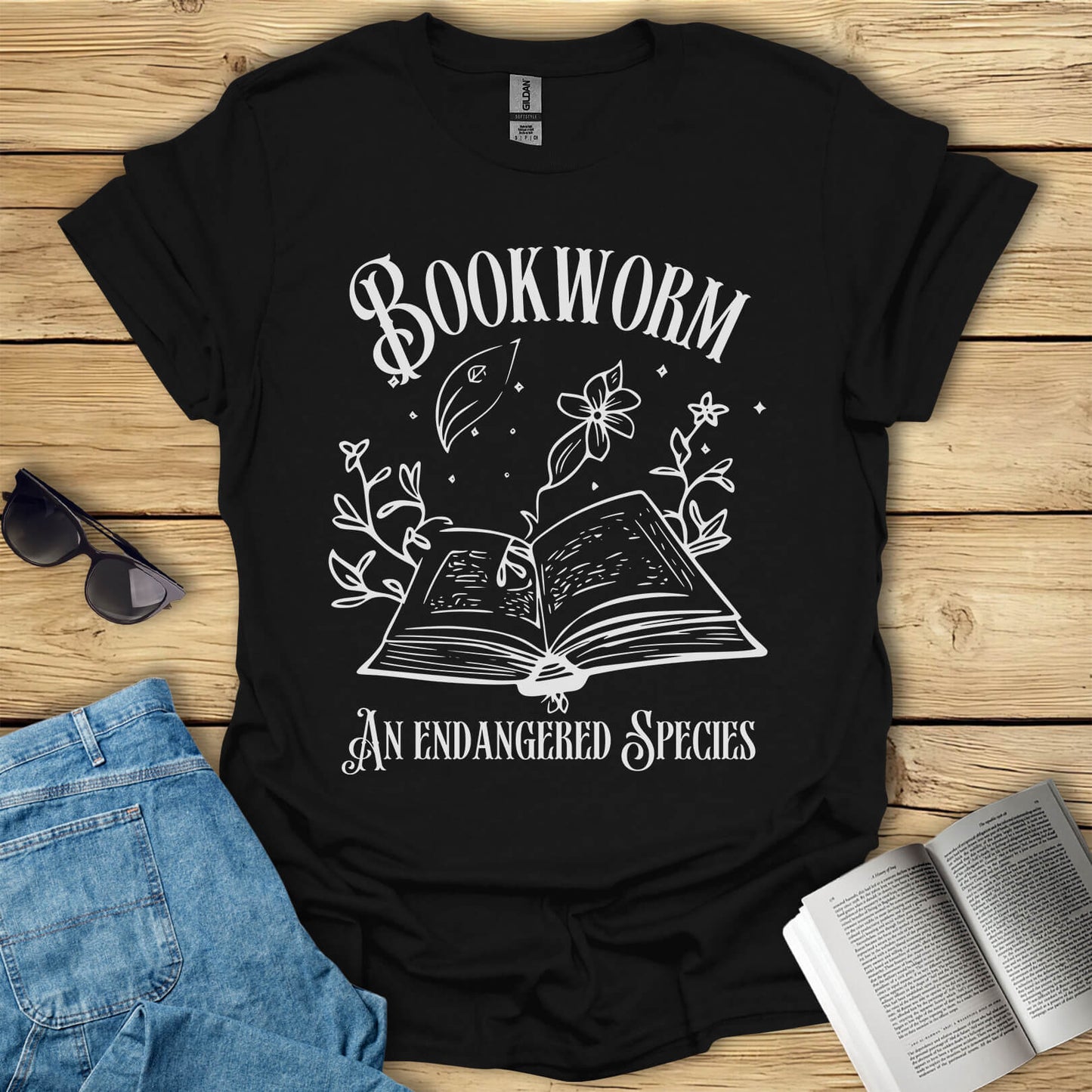 Bookworm An Endangered Species Librarian T-Shirt