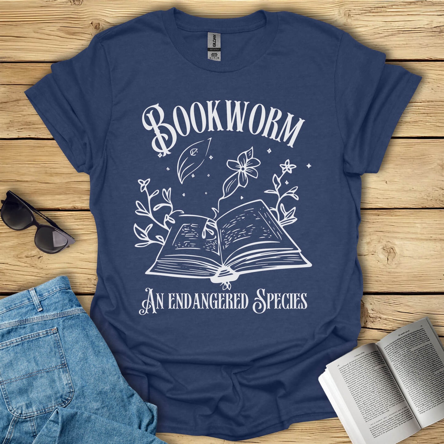 Bookworm An Endangered Species Librarian T-Shirt