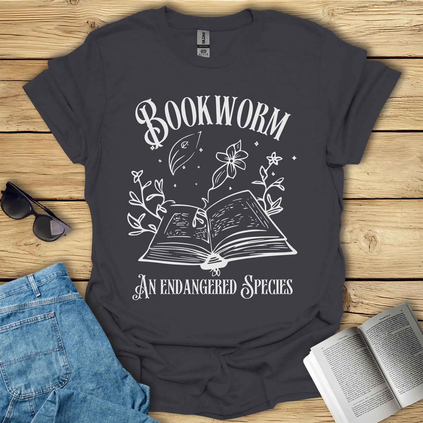 Bookworm An Endangered Species Librarian T-Shirt