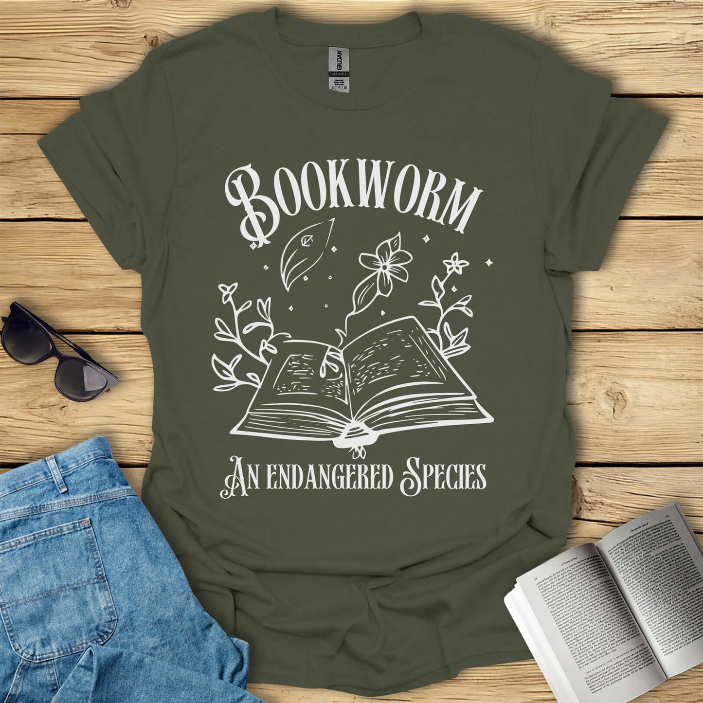Bookworm An Endangered Species Librarian T-Shirt