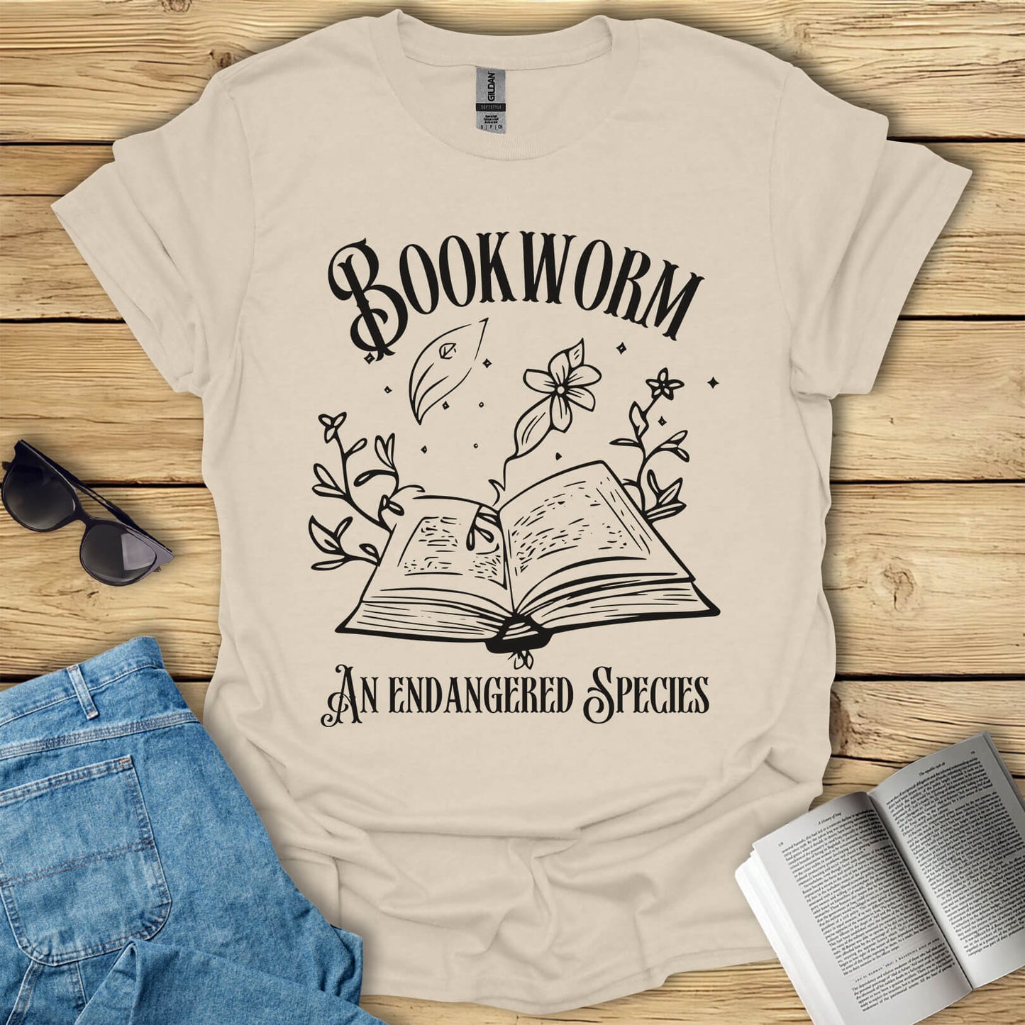 Bookworm An Endangered Species Librarian T-Shirt