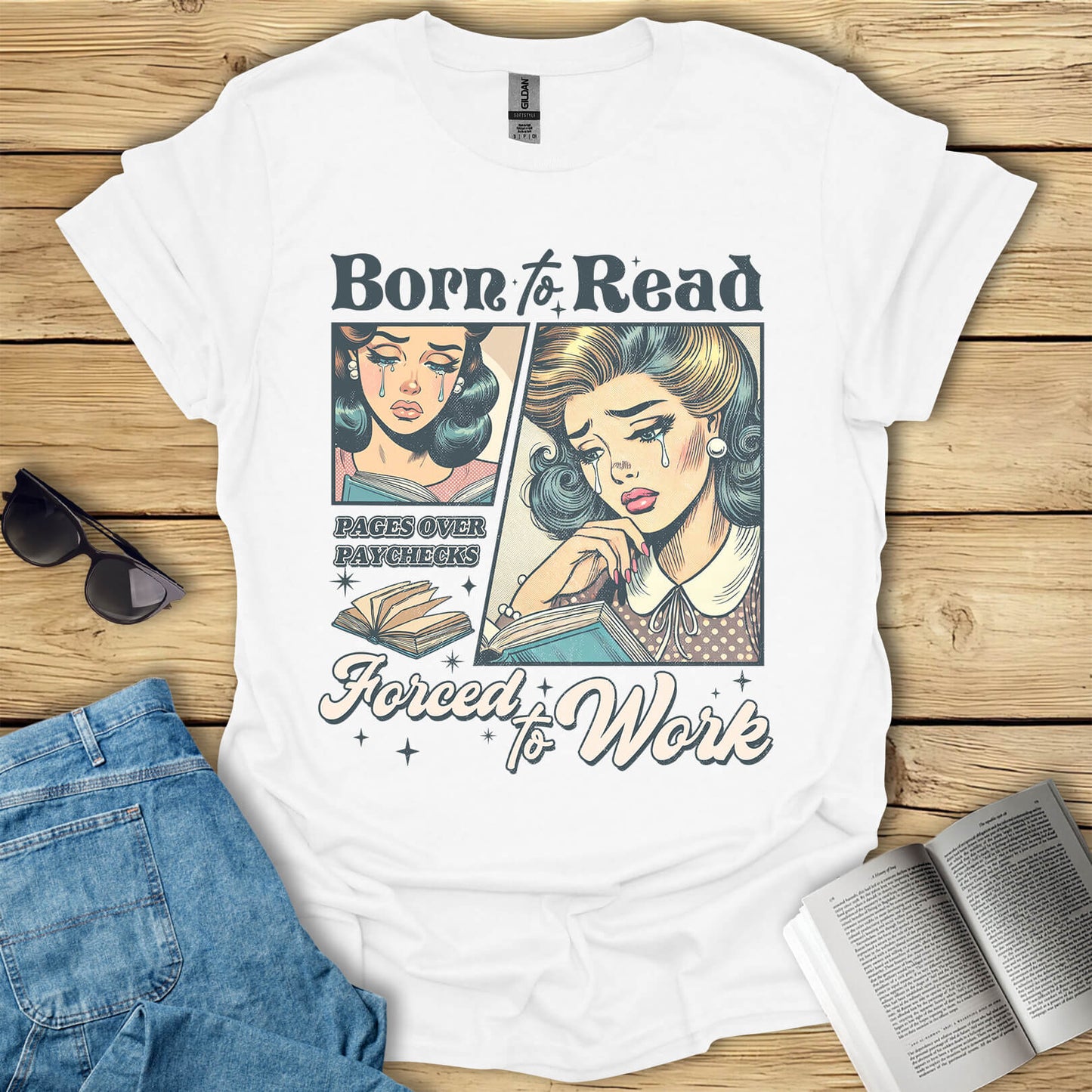 Born To Read Funny Bookish T-Shirt