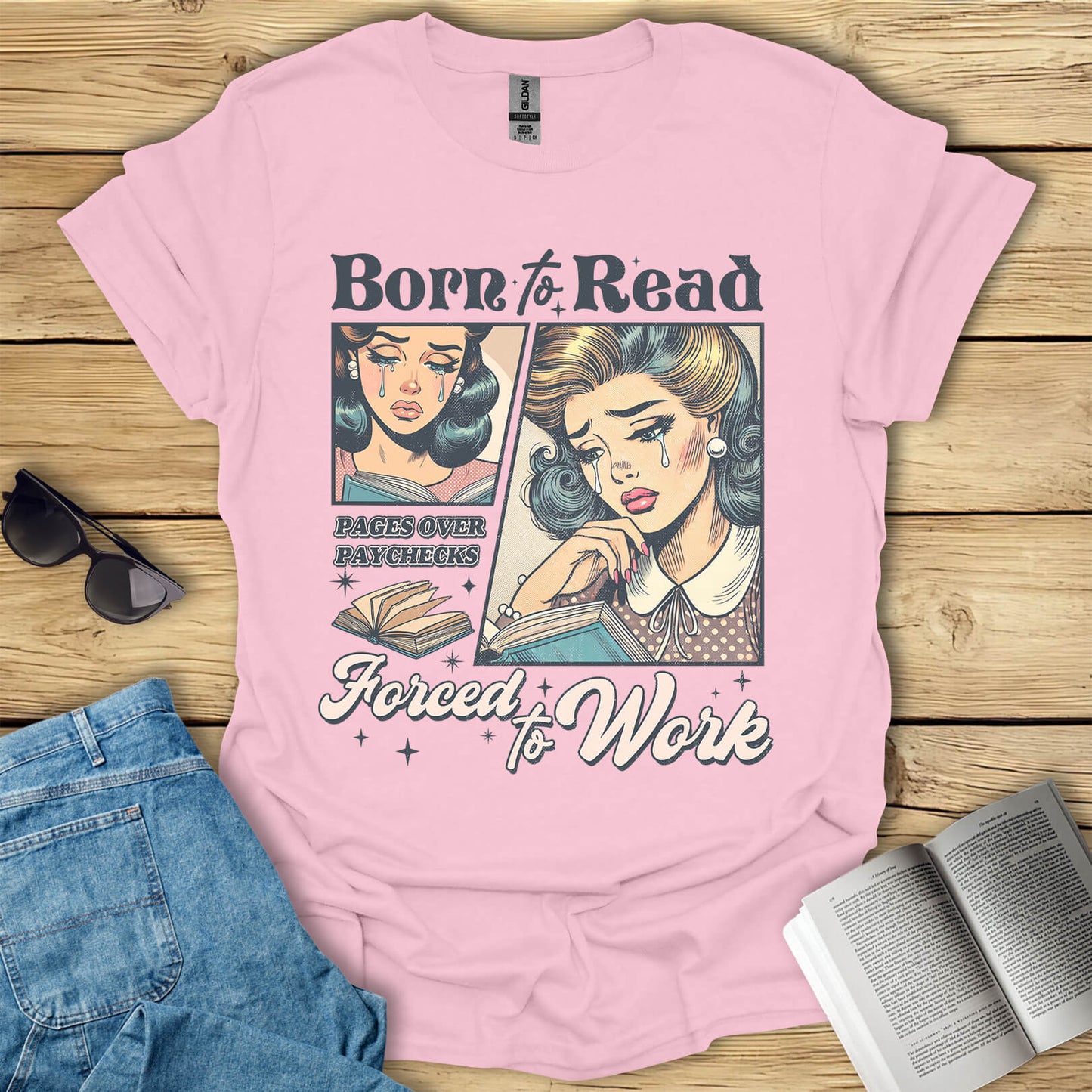Born To Read Funny Bookish T-Shirt