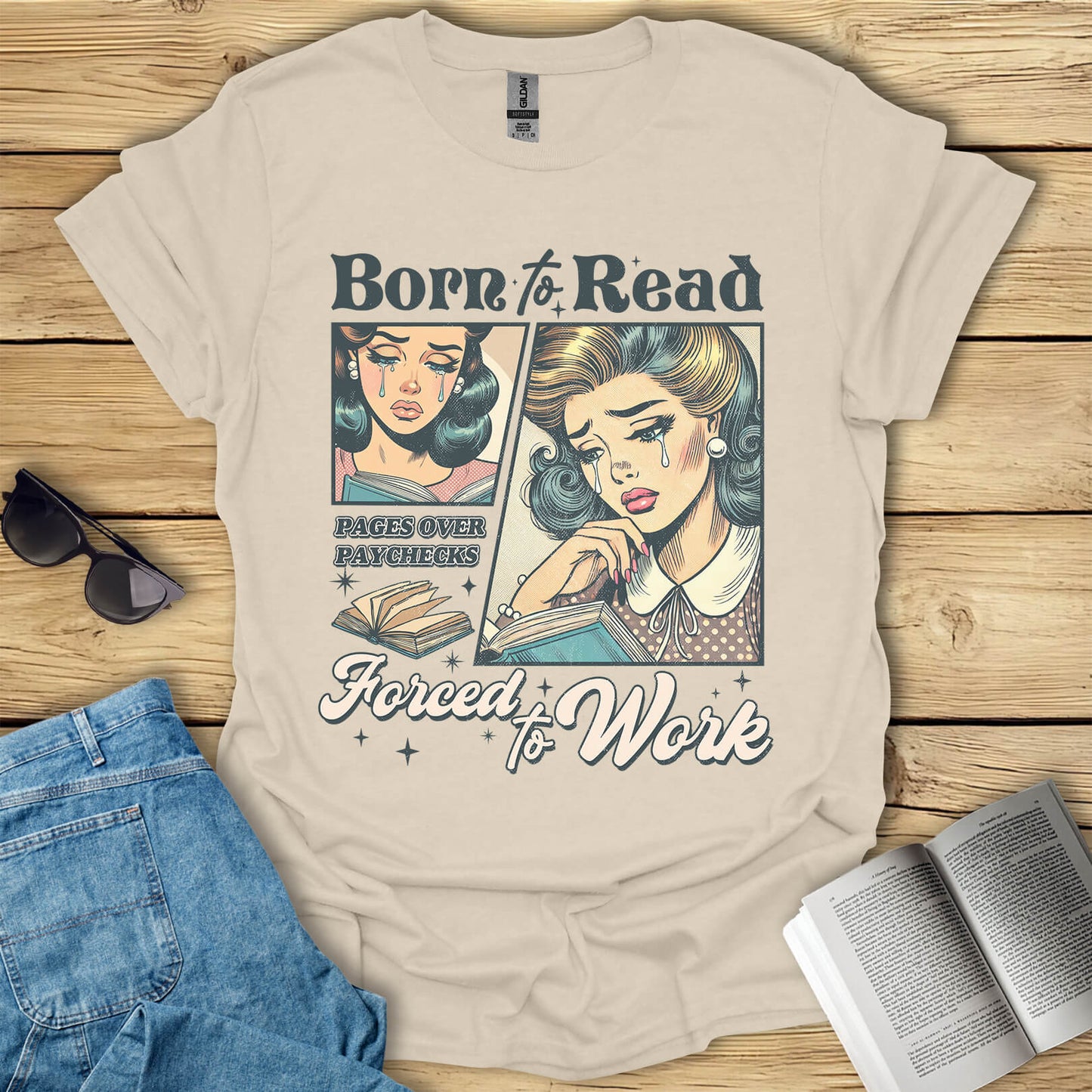 Born To Read Funny Bookish T-Shirt