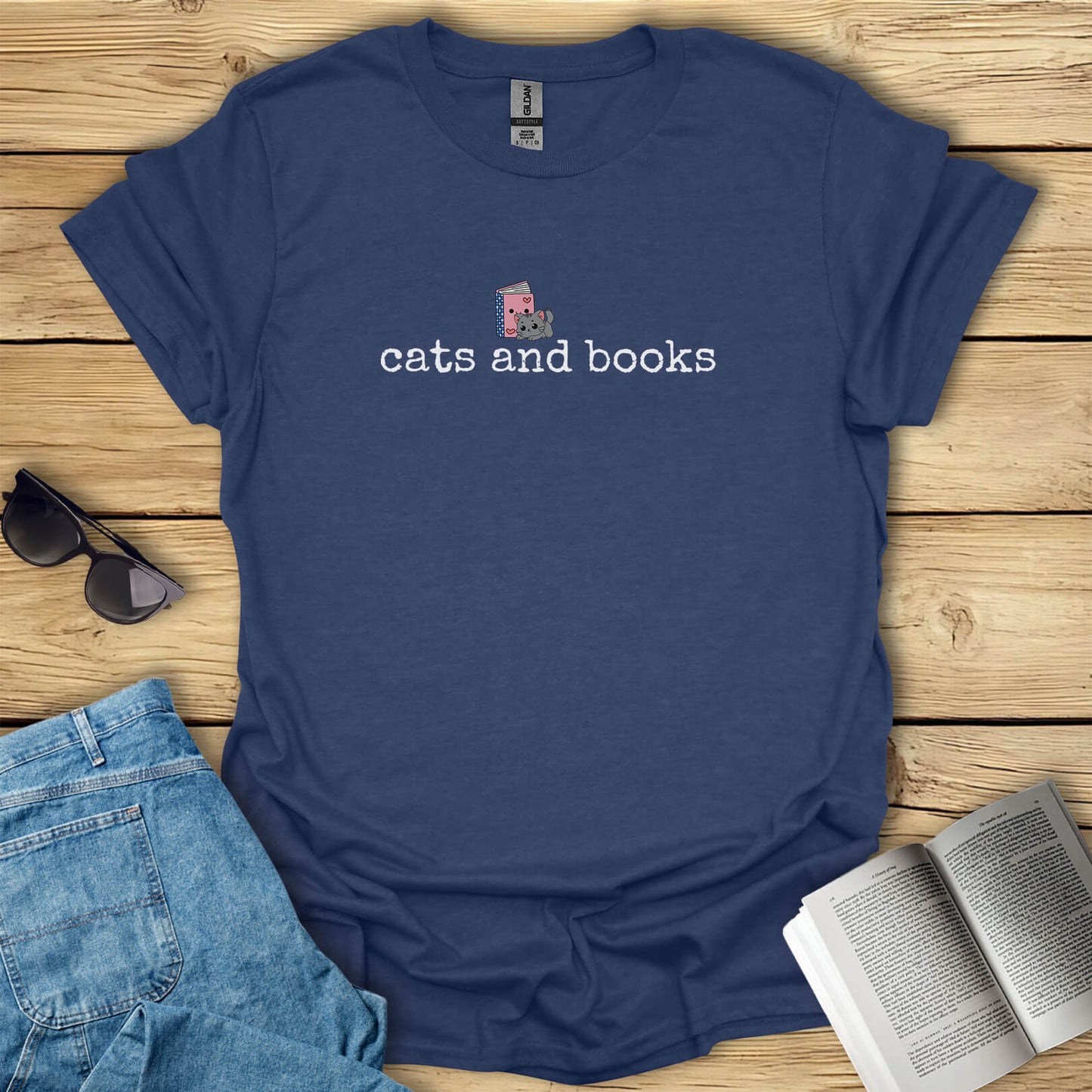 Cats And Books T-Shirt