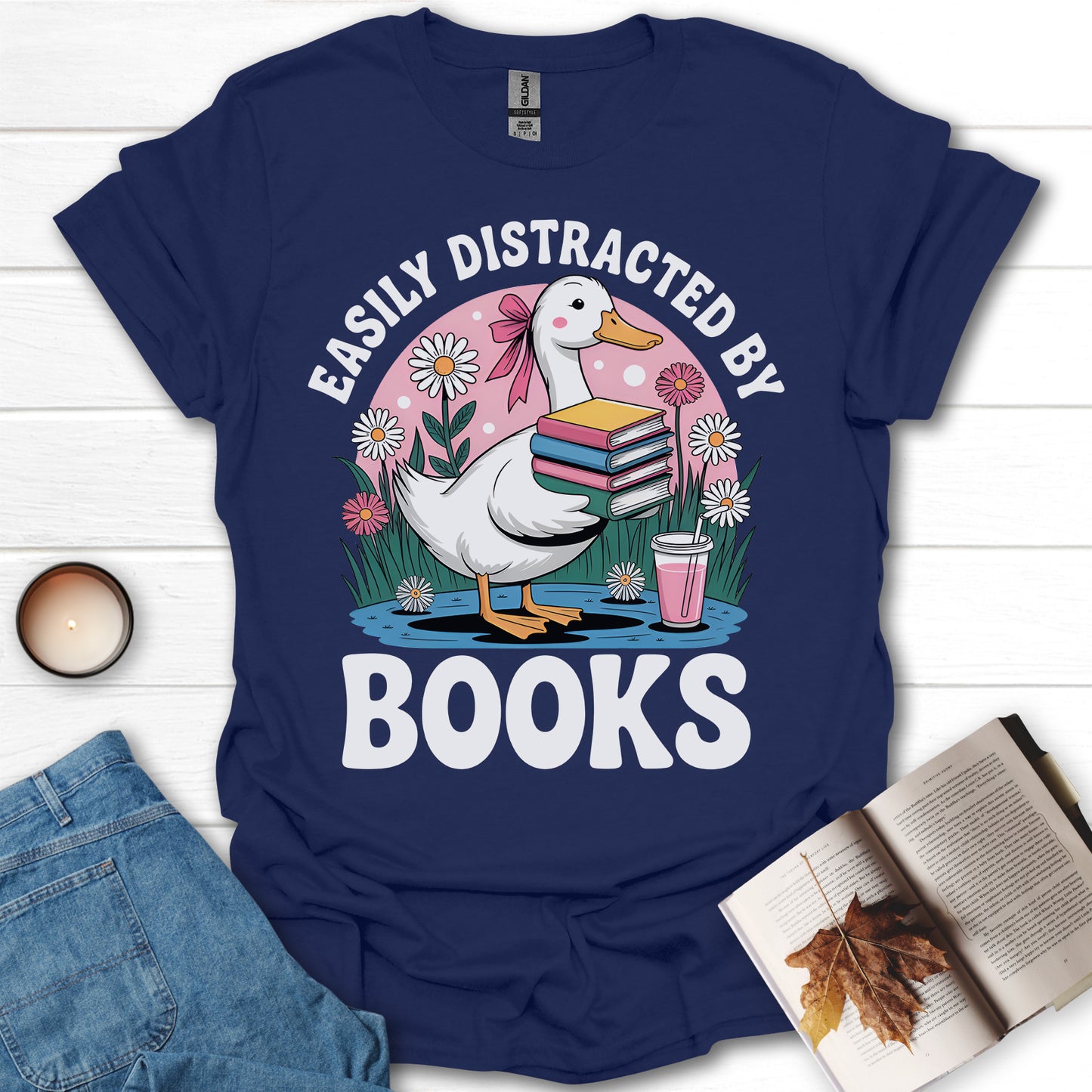 Easily Distracted By Books T-Shirt