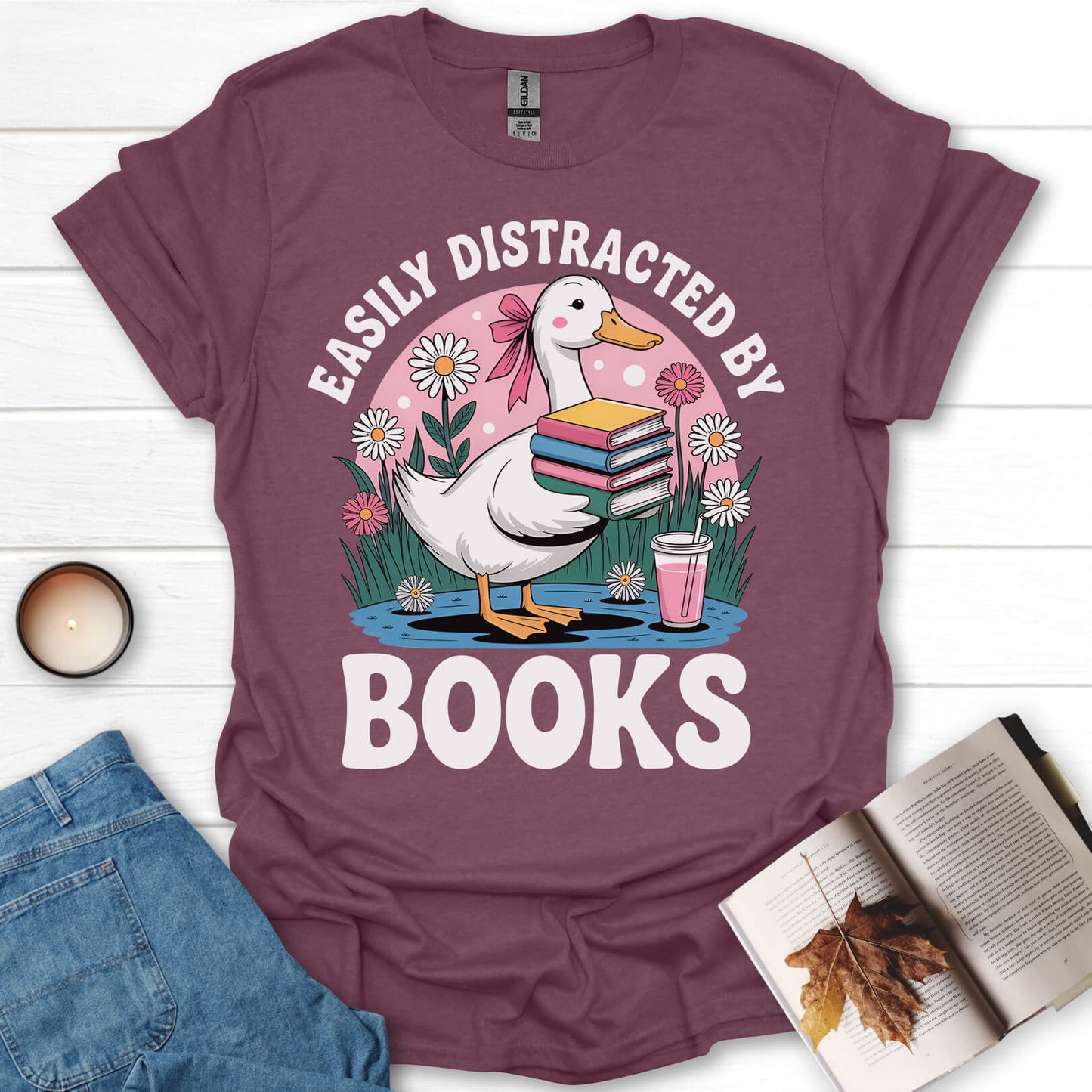 Easily Distracted By Books T-Shirt