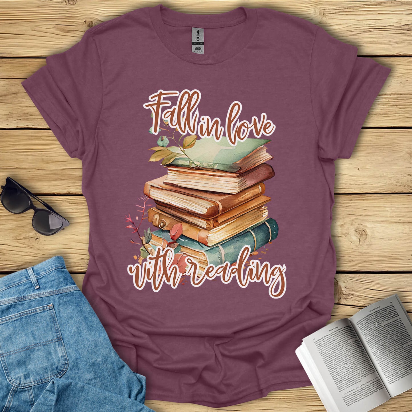 Fall In Love With Reading T-Shirt