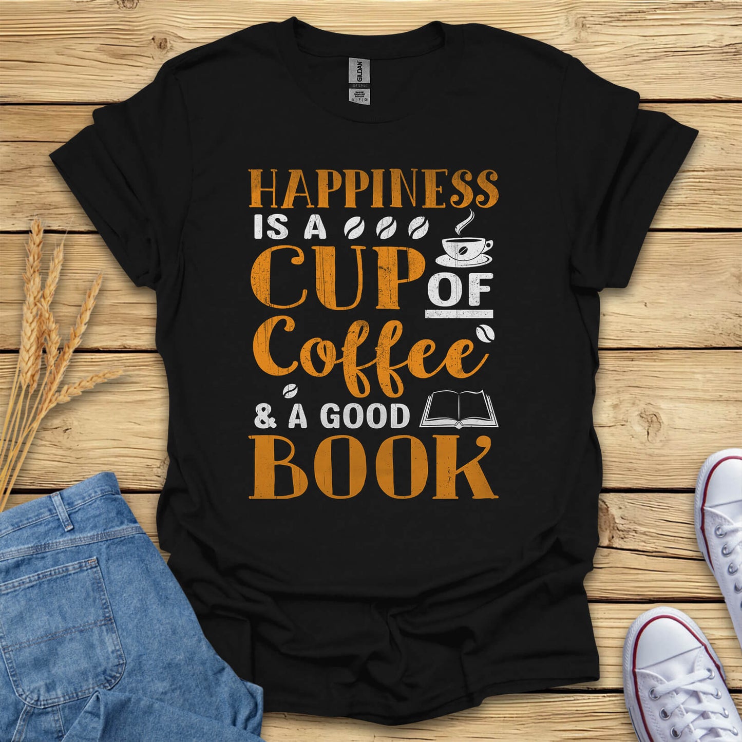 Happiness Is a Cup of Coffee And a Good Book T-Shirt