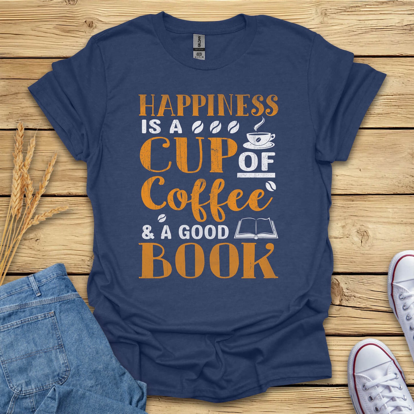 Happiness Is a Cup of Coffee And a Good Book T-Shirt