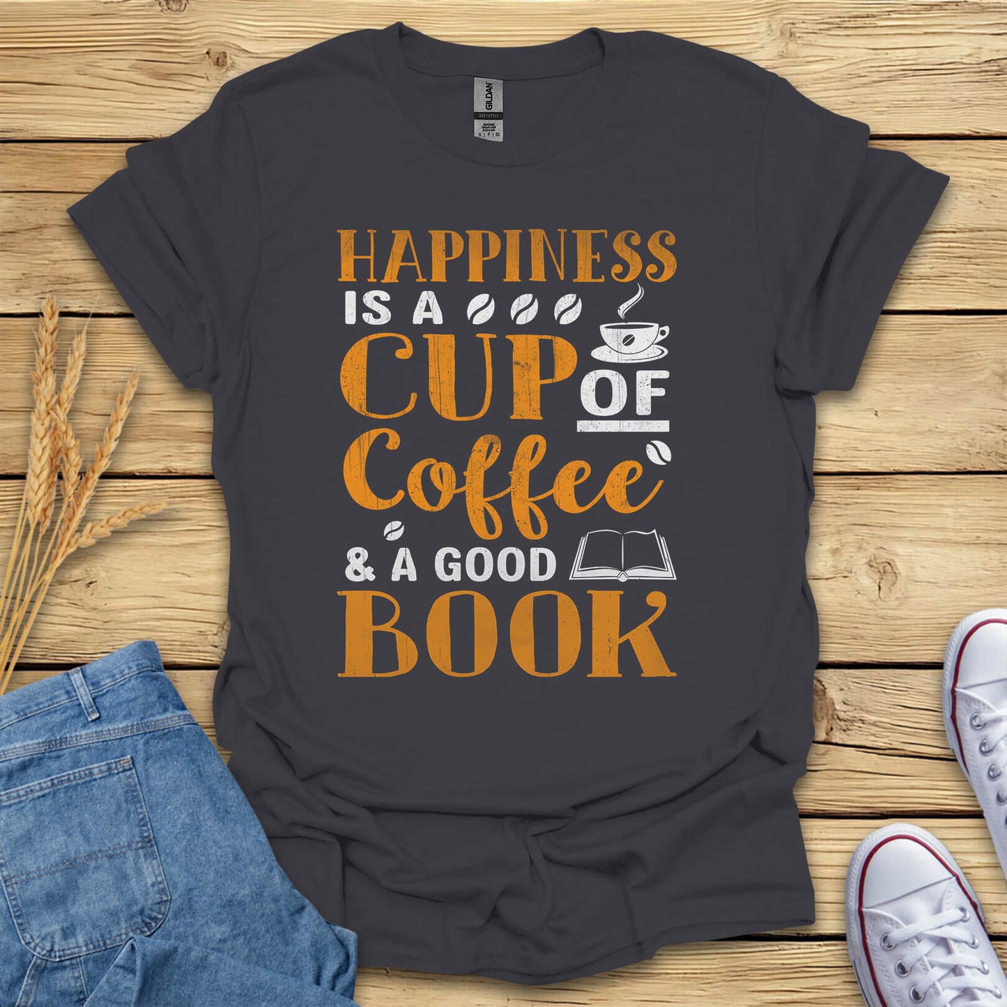 Happiness Is a Cup of Coffee And a Good Book T-Shirt