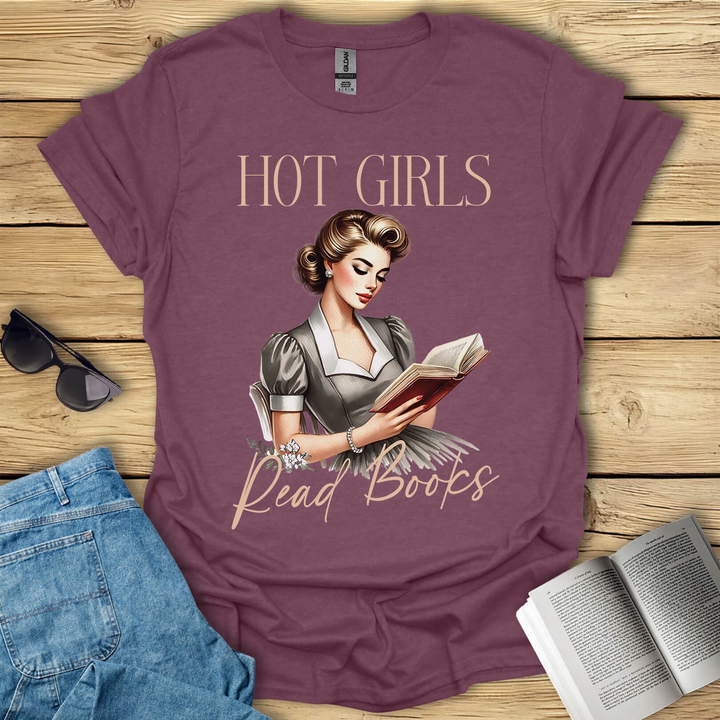 Hot Girls Read Books T-Shirt