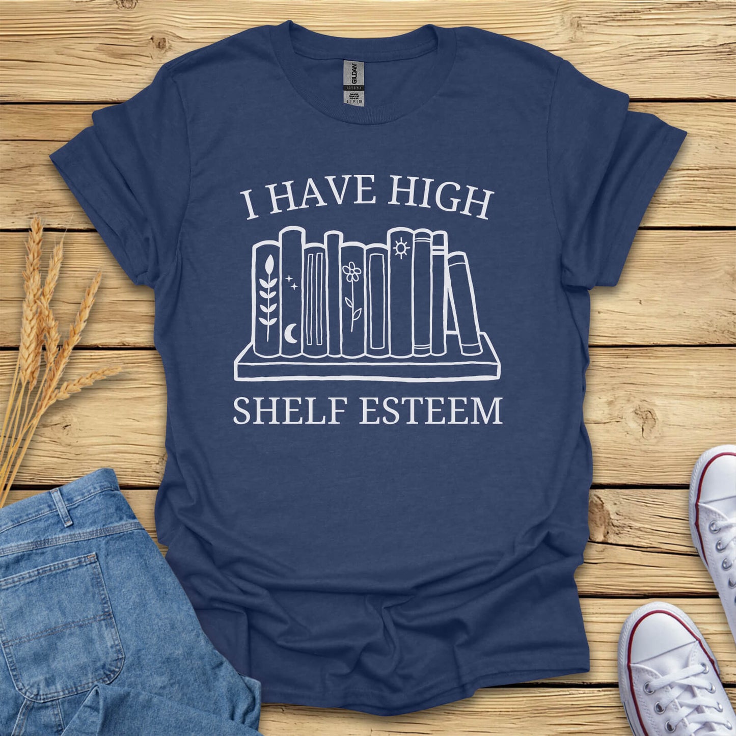 I Have High Shelf Esteem Funny Book T-Shirt