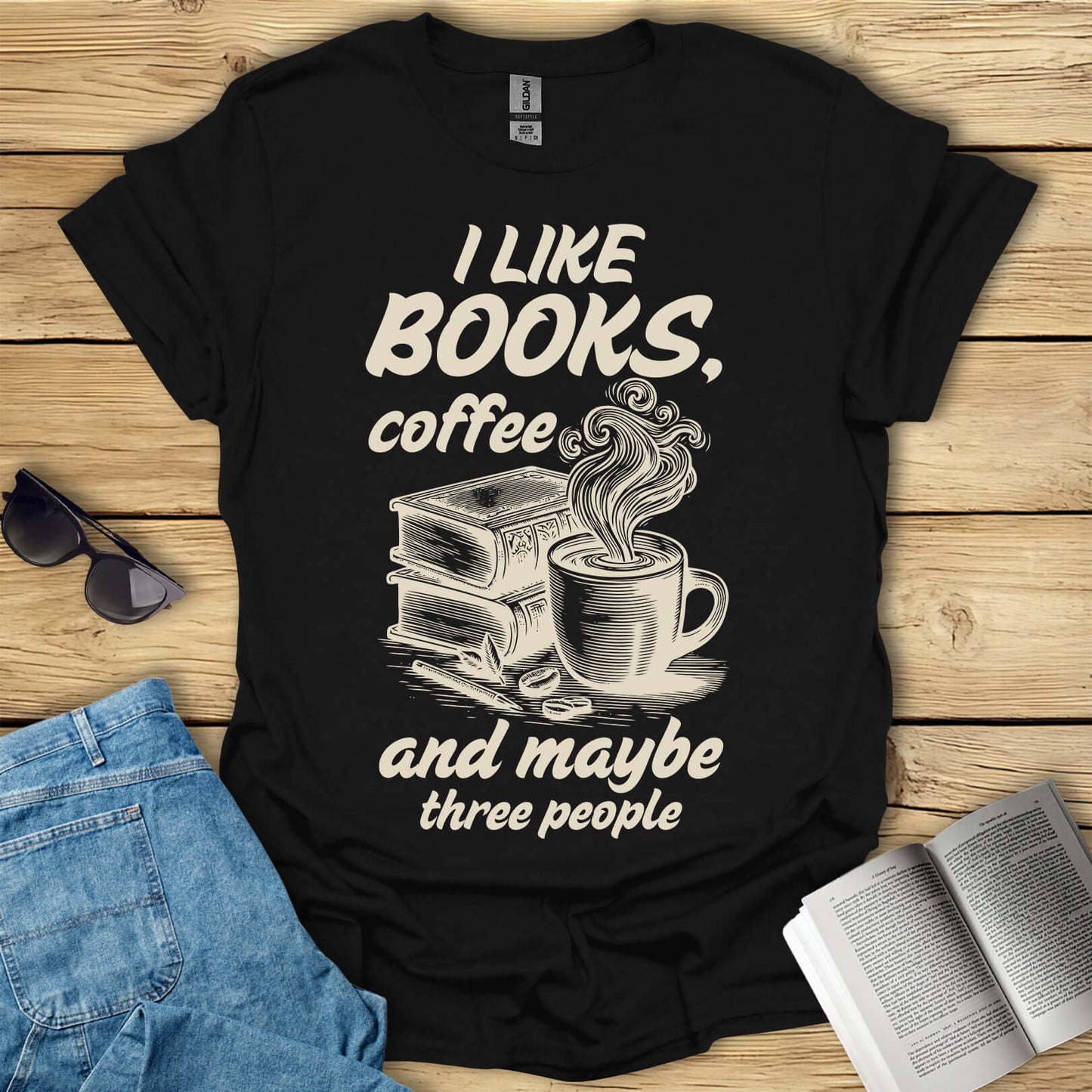 I Like Books, Coffee And T-Shirt