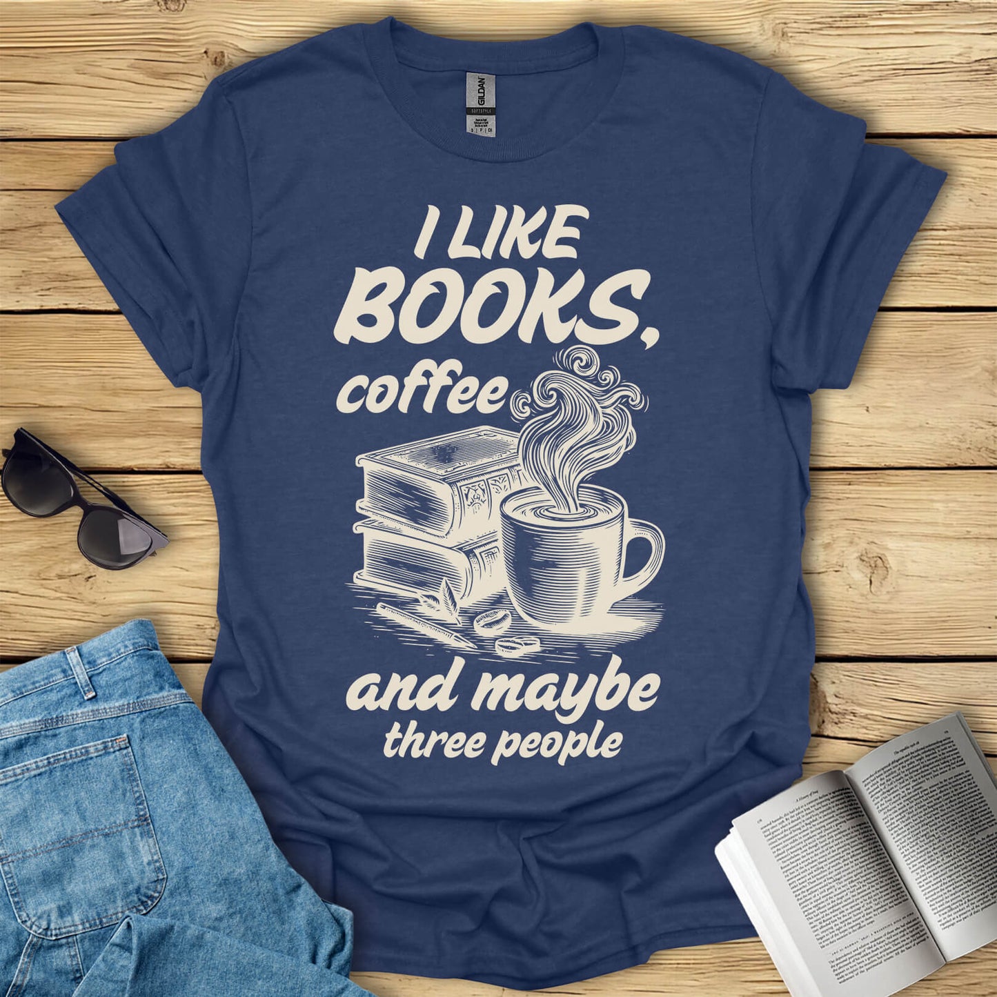 I Like Books, Coffee And T-Shirt