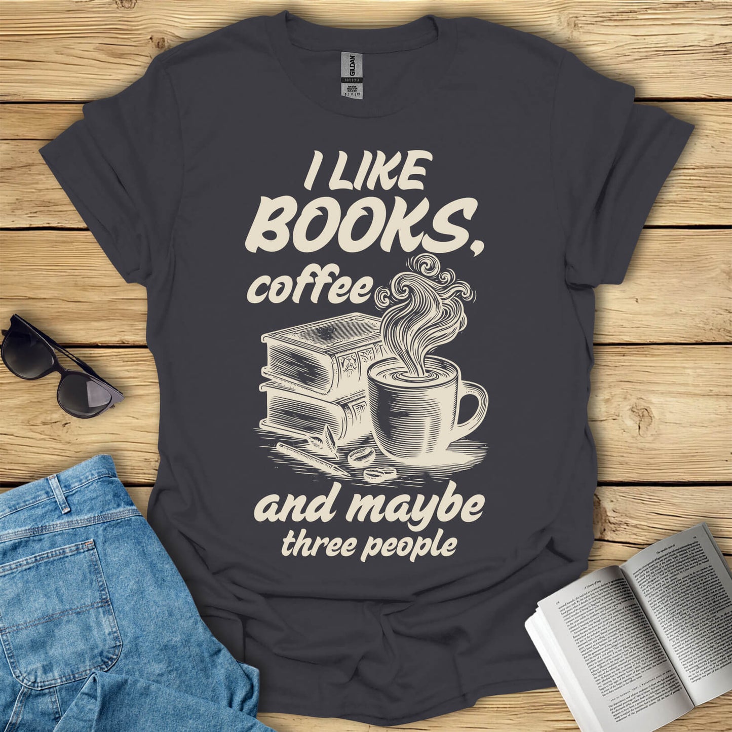 I Like Books, Coffee And T-Shirt