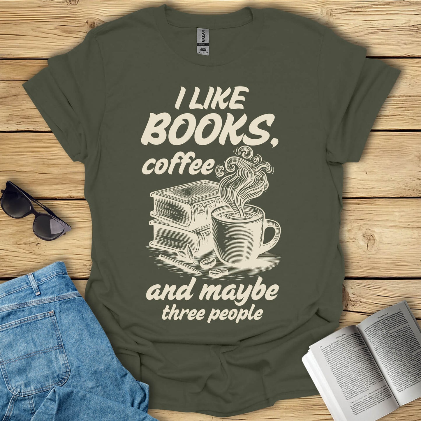 I Like Books, Coffee And T-Shirt
