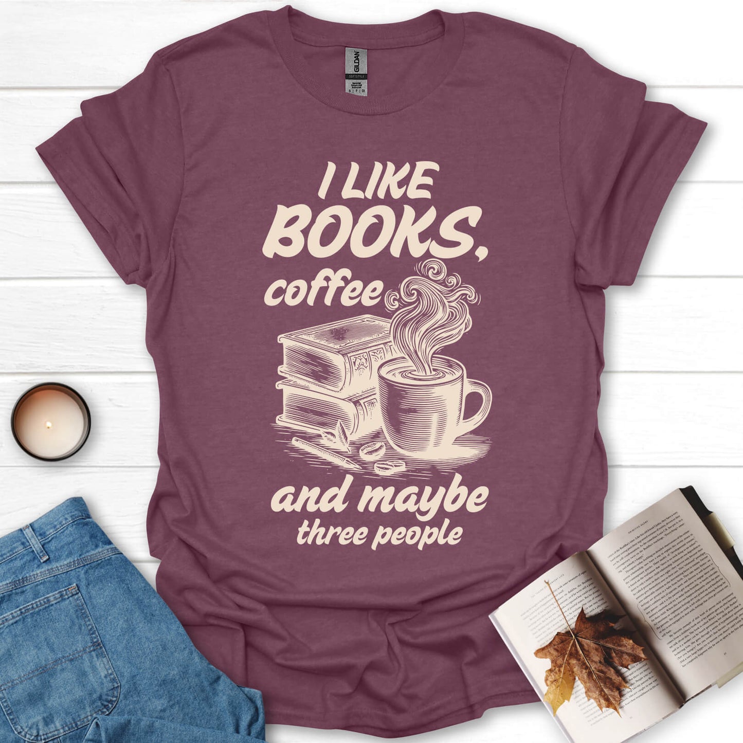 I Like Books, Coffee And T-Shirt