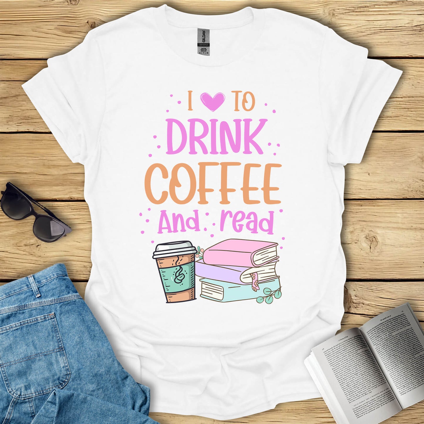 I Love To Drink Coffee And Read T-Shirt