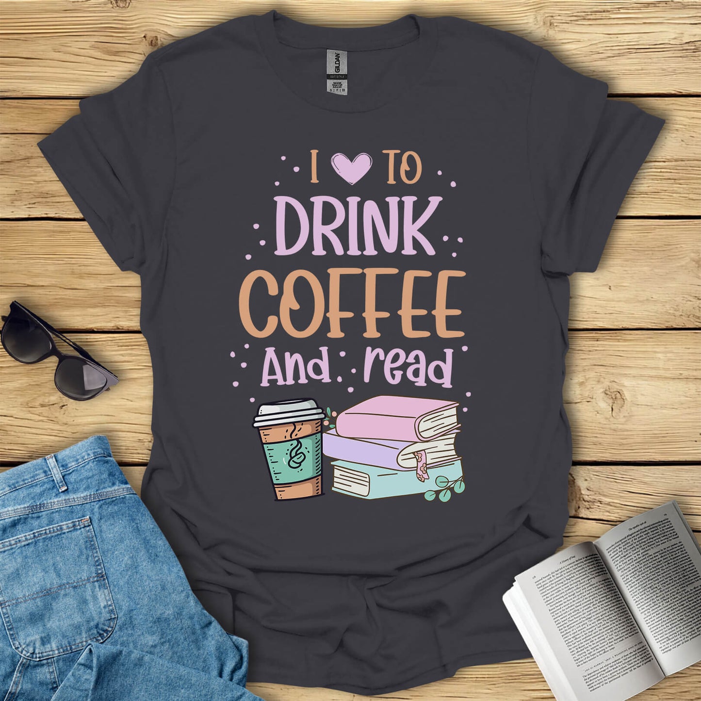 I Love To Drink Coffee And Read T-Shirt