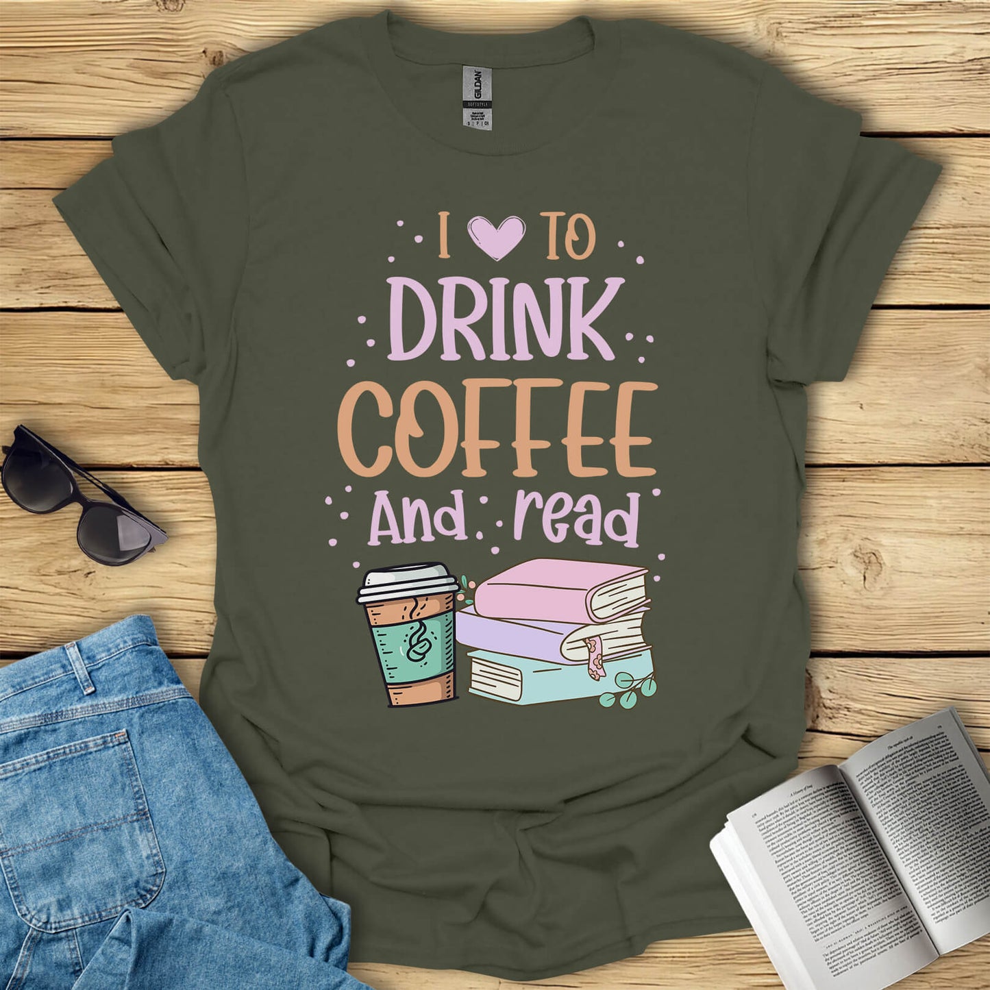 I Love To Drink Coffee And Read T-Shirt