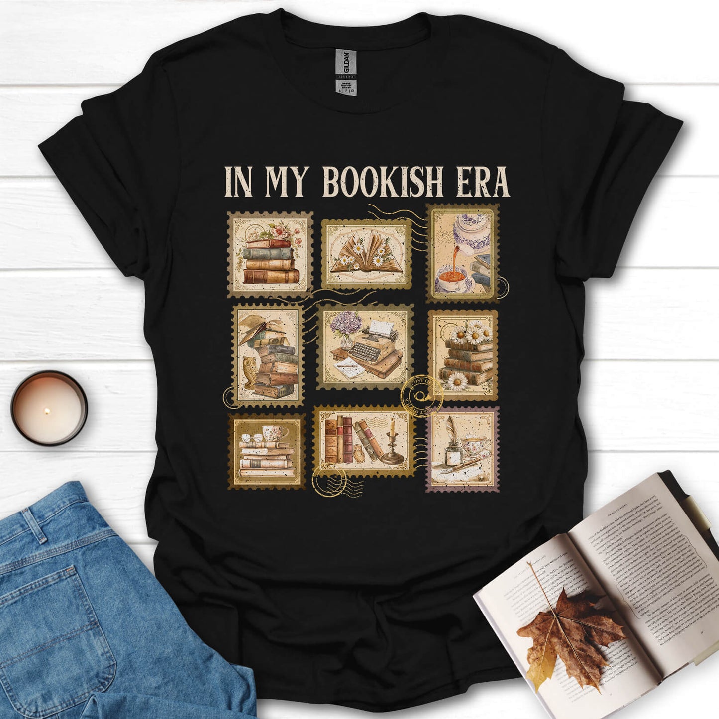 In My Bookish Era Retro Stamp Reading T-Shirt