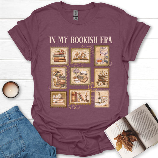 In My Bookish Era Retro Stamp Reading T-Shirt