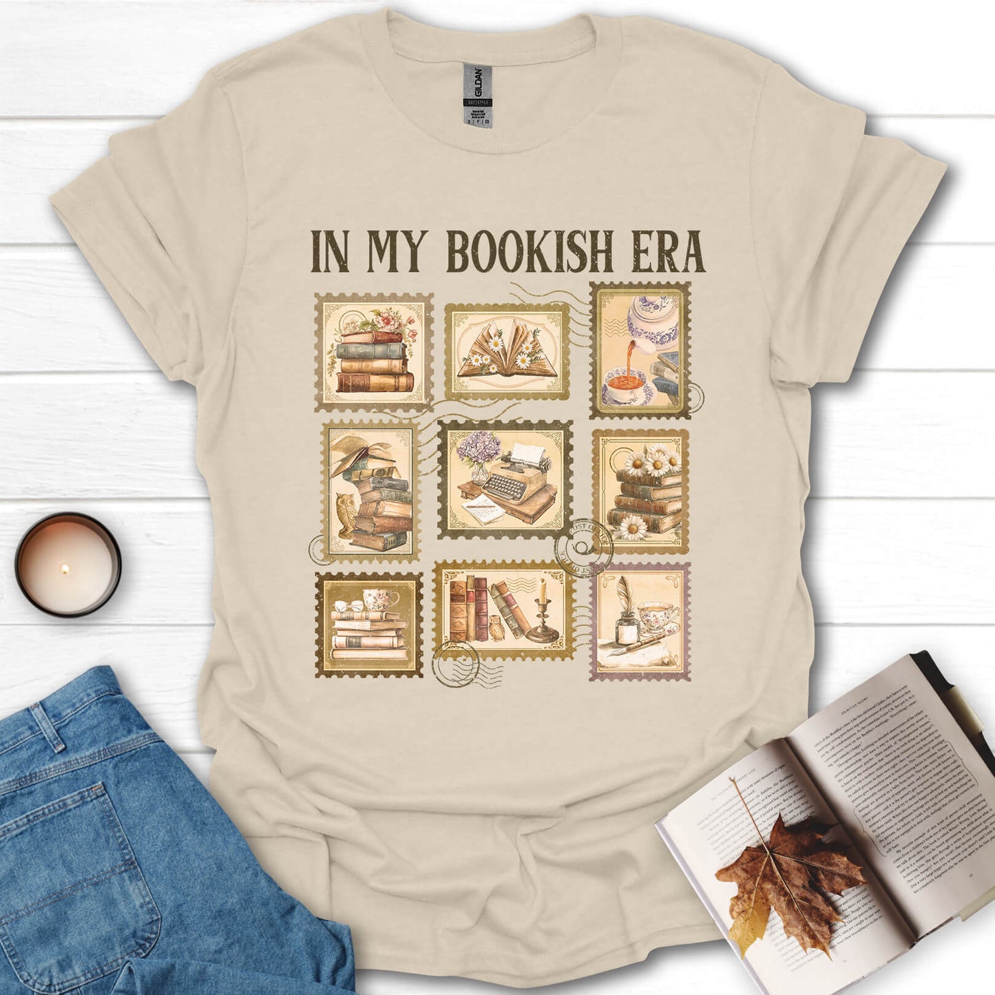 In My Bookish Era Retro Stamp Reading T-Shirt