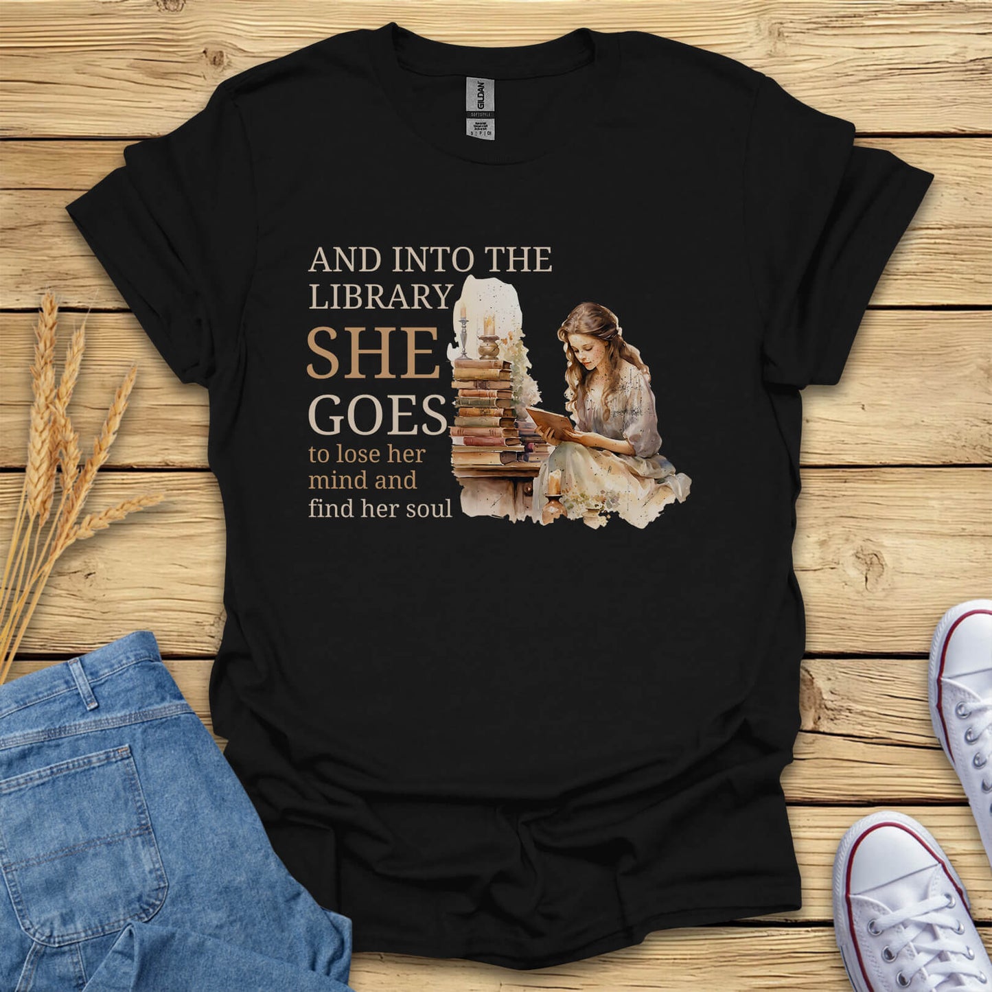 And Into The Library She Goes T-Shirt