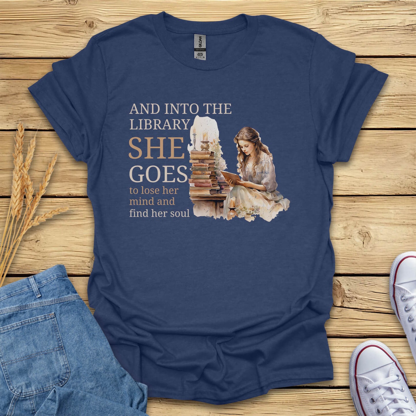 And Into The Library She Goes T-Shirt