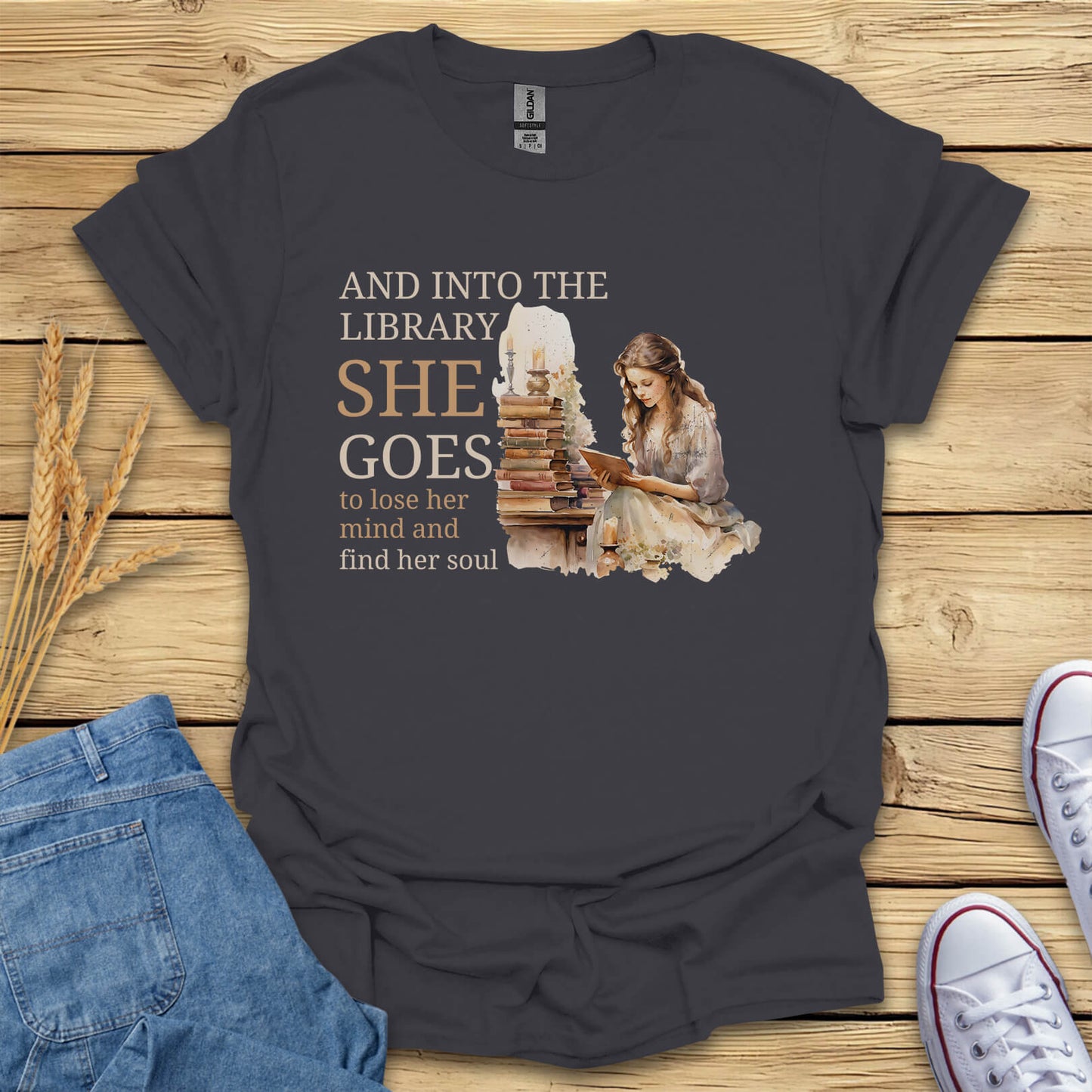 And Into The Library She Goes T-Shirt