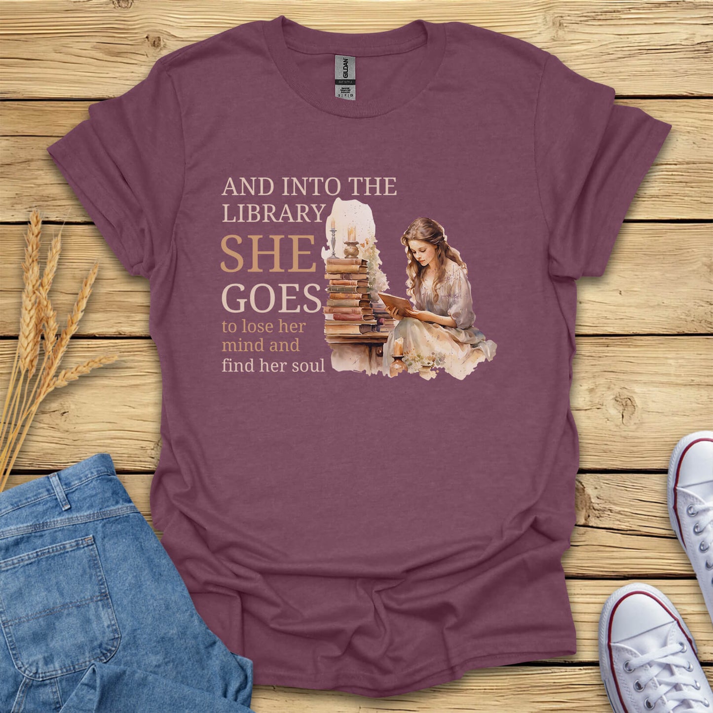 And Into The Library She Goes T-Shirt