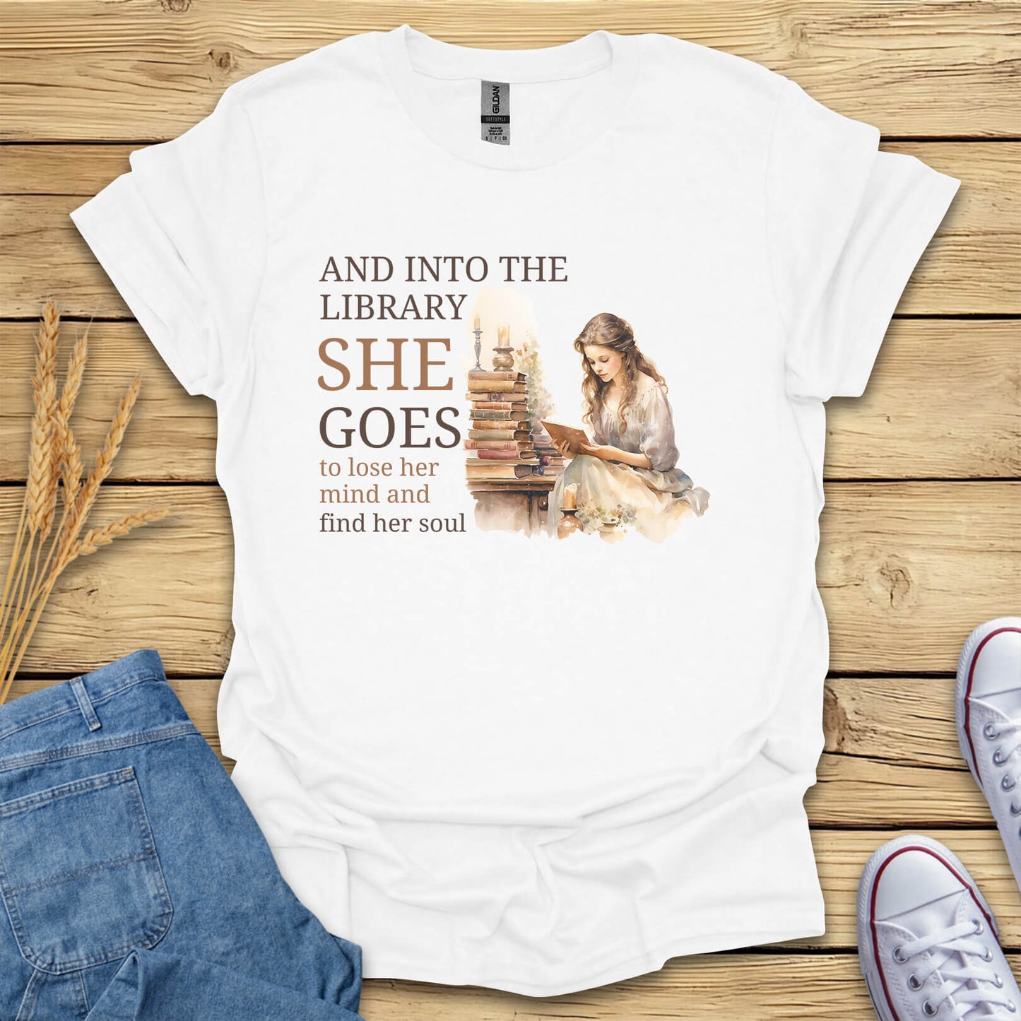 And Into The Library She Goes T-Shirt