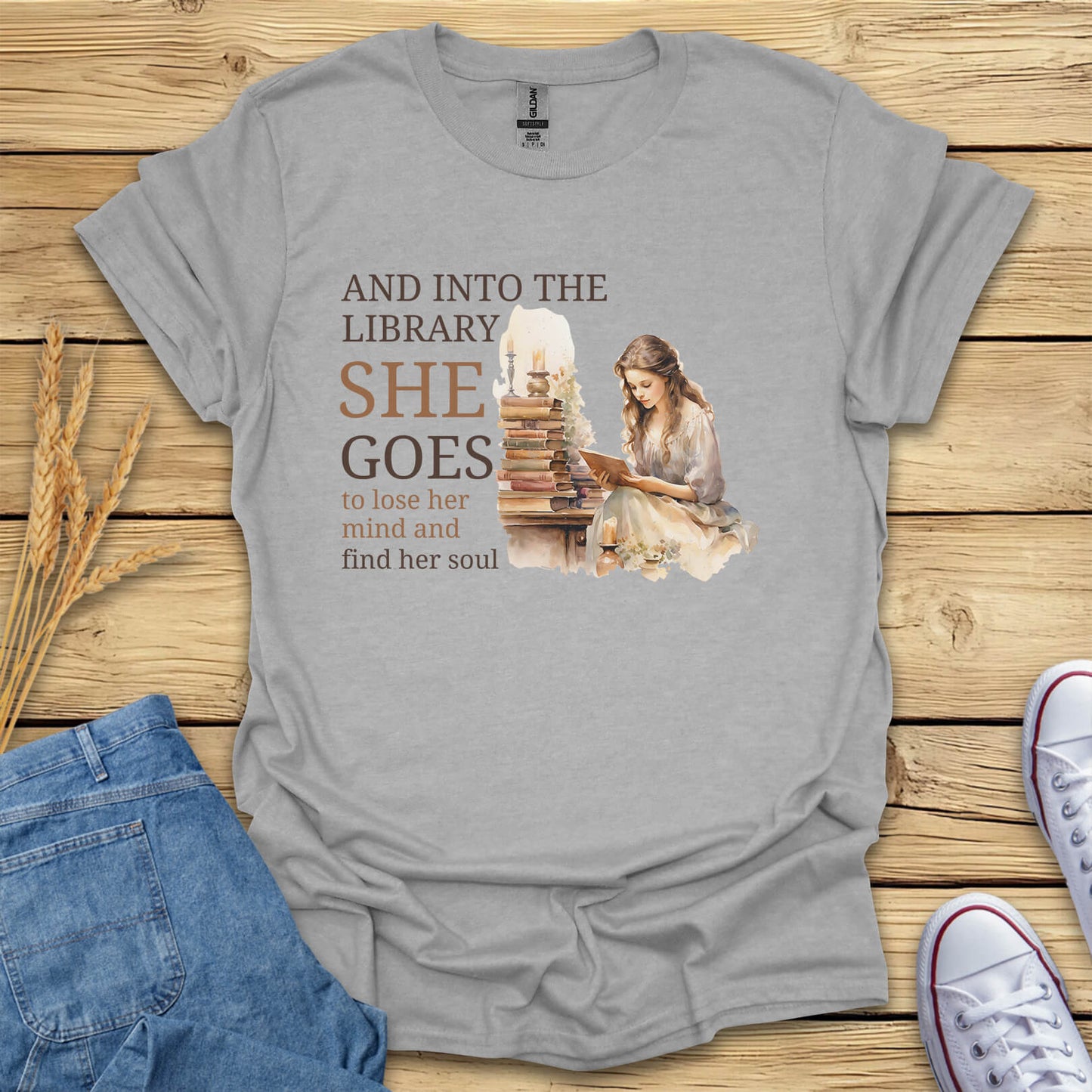 And Into The Library She Goes T-Shirt