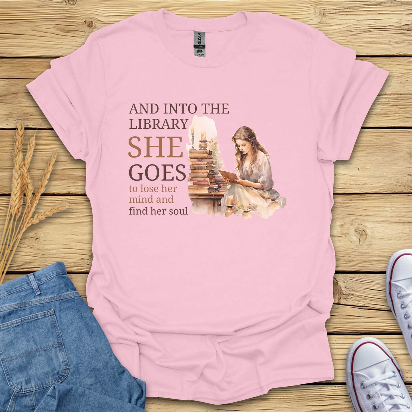 And Into The Library She Goes T-Shirt