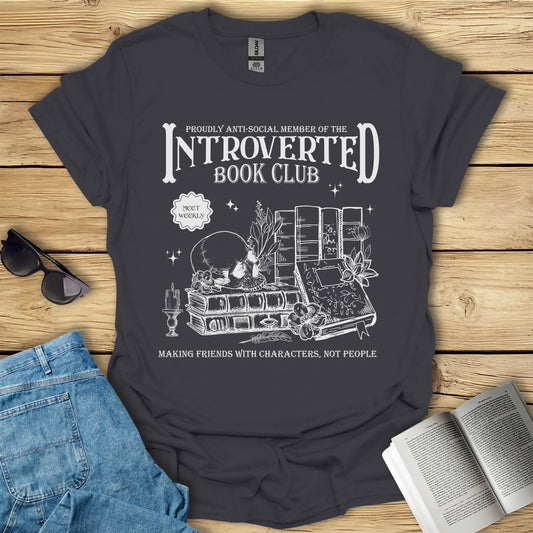 Introverted Book Club Anti-Social Book Lover T-Shirt