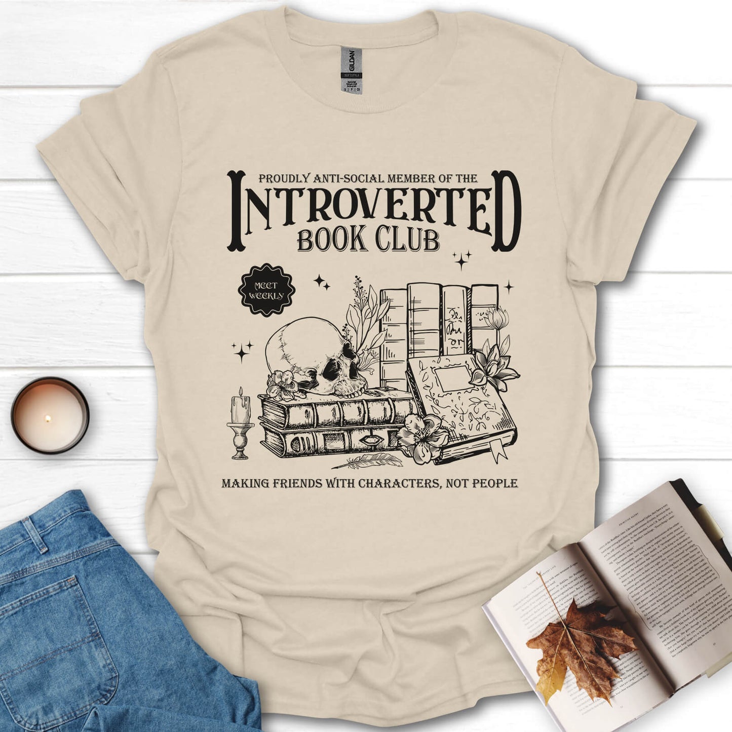 Introverted Book Club Anti-Social Book Lover T-Shirt