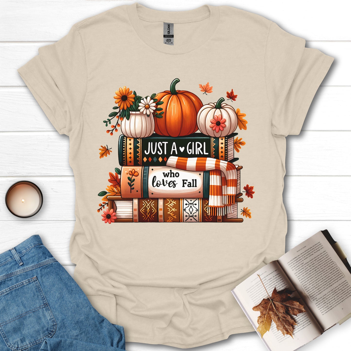Just A Girl Who Loves Fall And Books T-Shirt