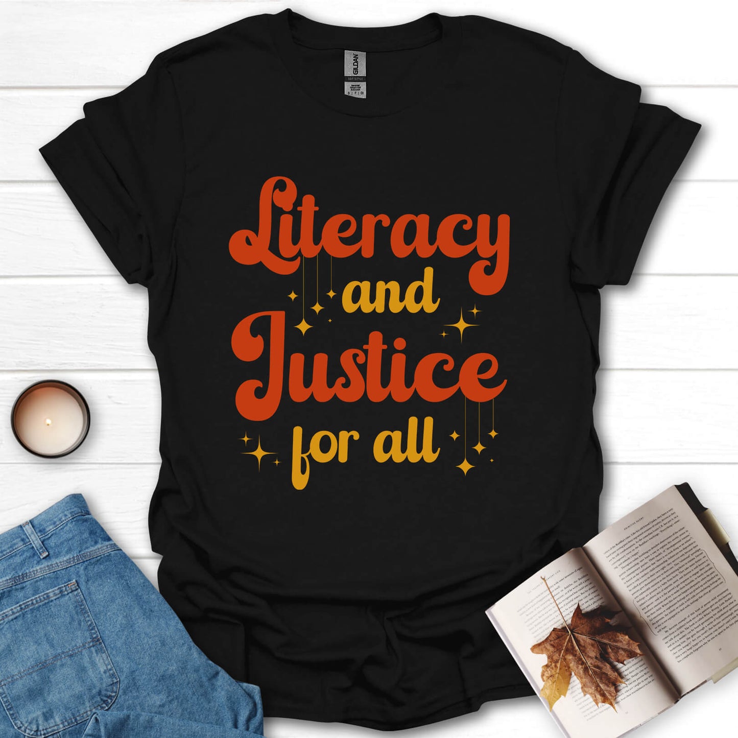 Literacy And Justice For All Book Lovers T-Shirt