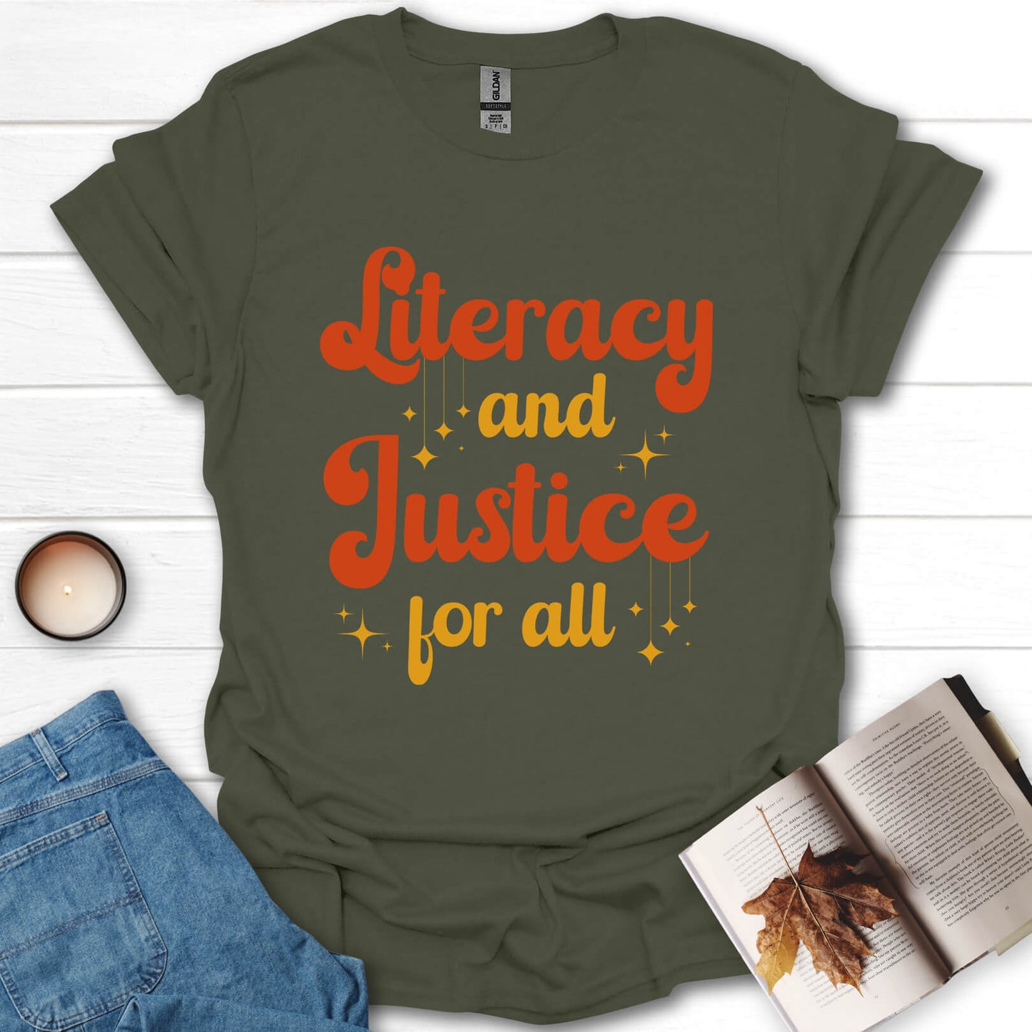 Literacy And Justice For All Book Lovers T-Shirt
