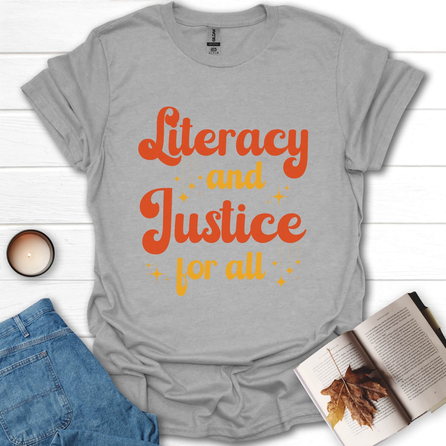 Literacy And Justice For All Book Lovers T-Shirt