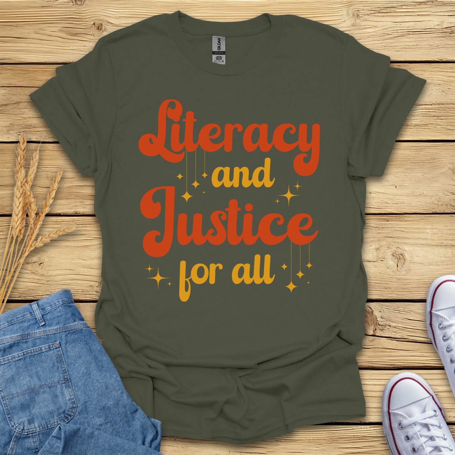 Literacy And Justice For All Book Lovers T-Shirt