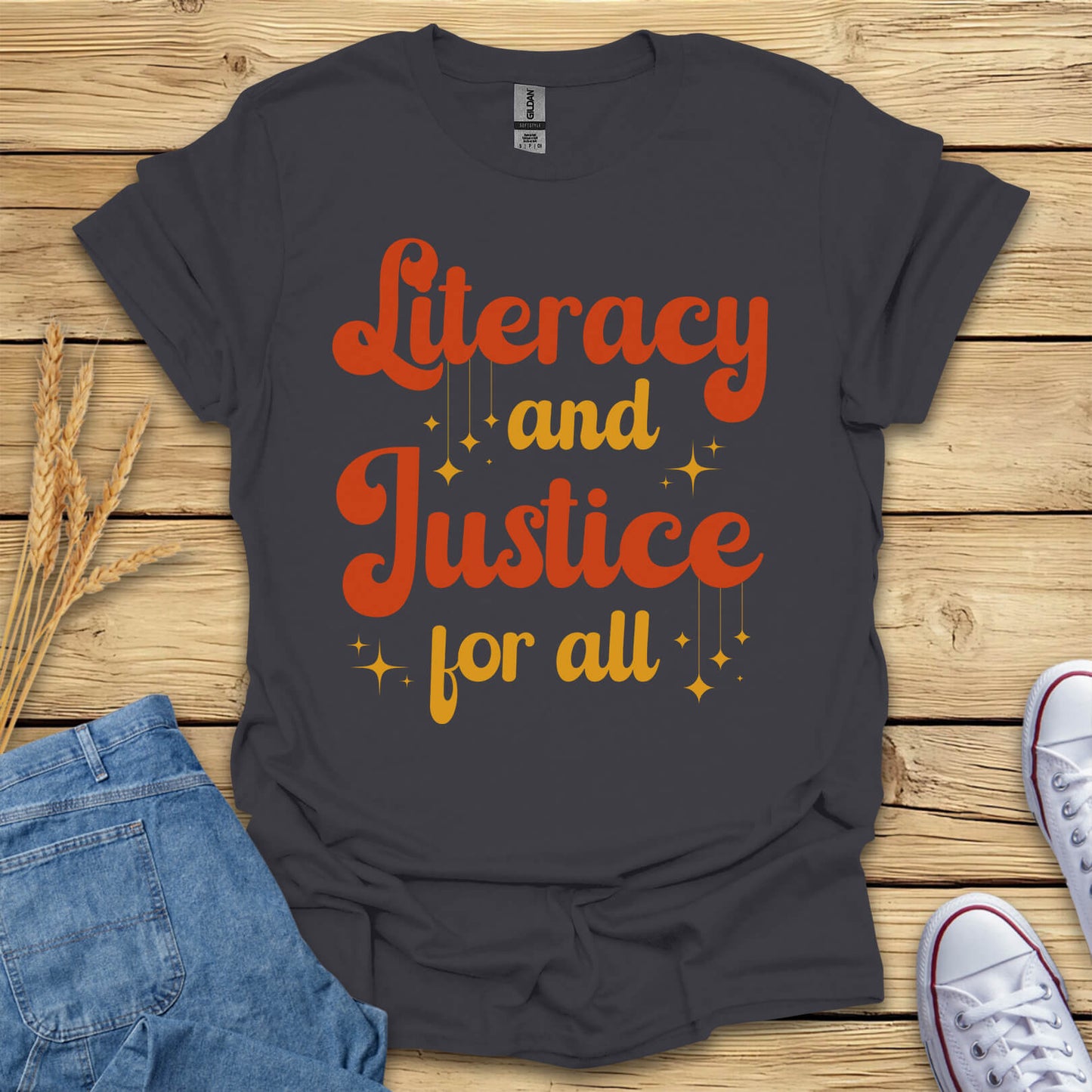 Literacy And Justice For All Book Lovers T-Shirt