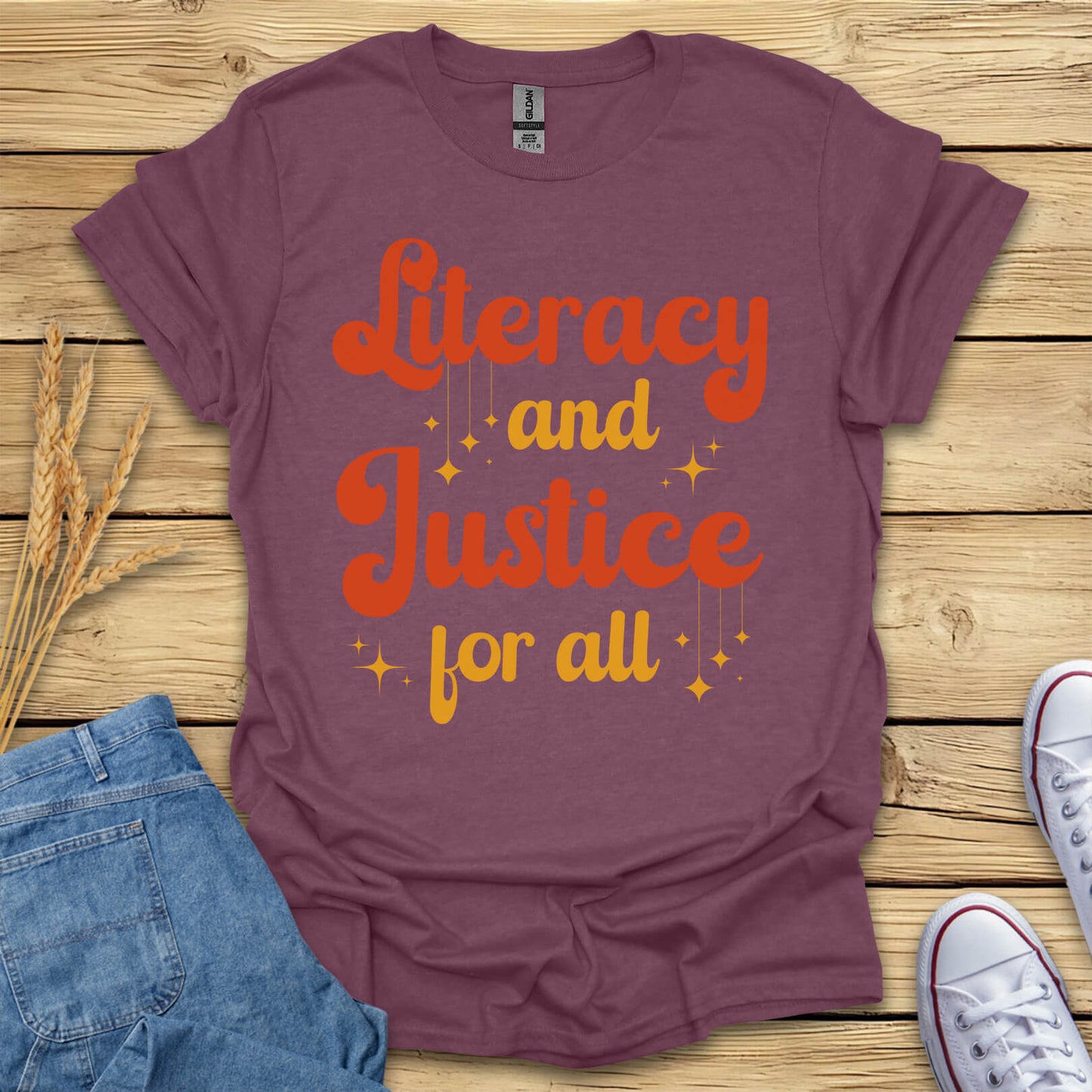 Literacy And Justice For All Book Lovers T-Shirt