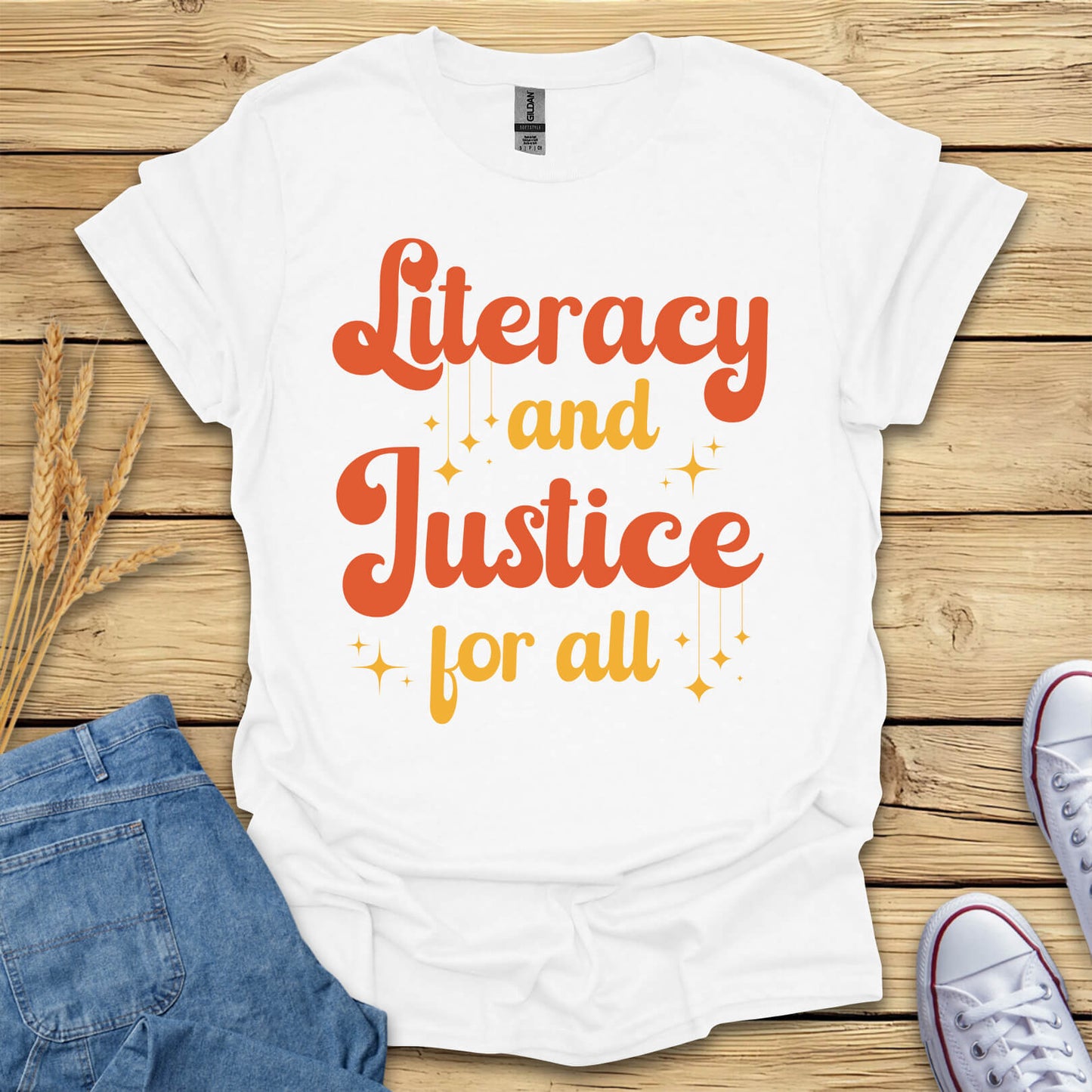 Literacy And Justice For All Book Lovers T-Shirt