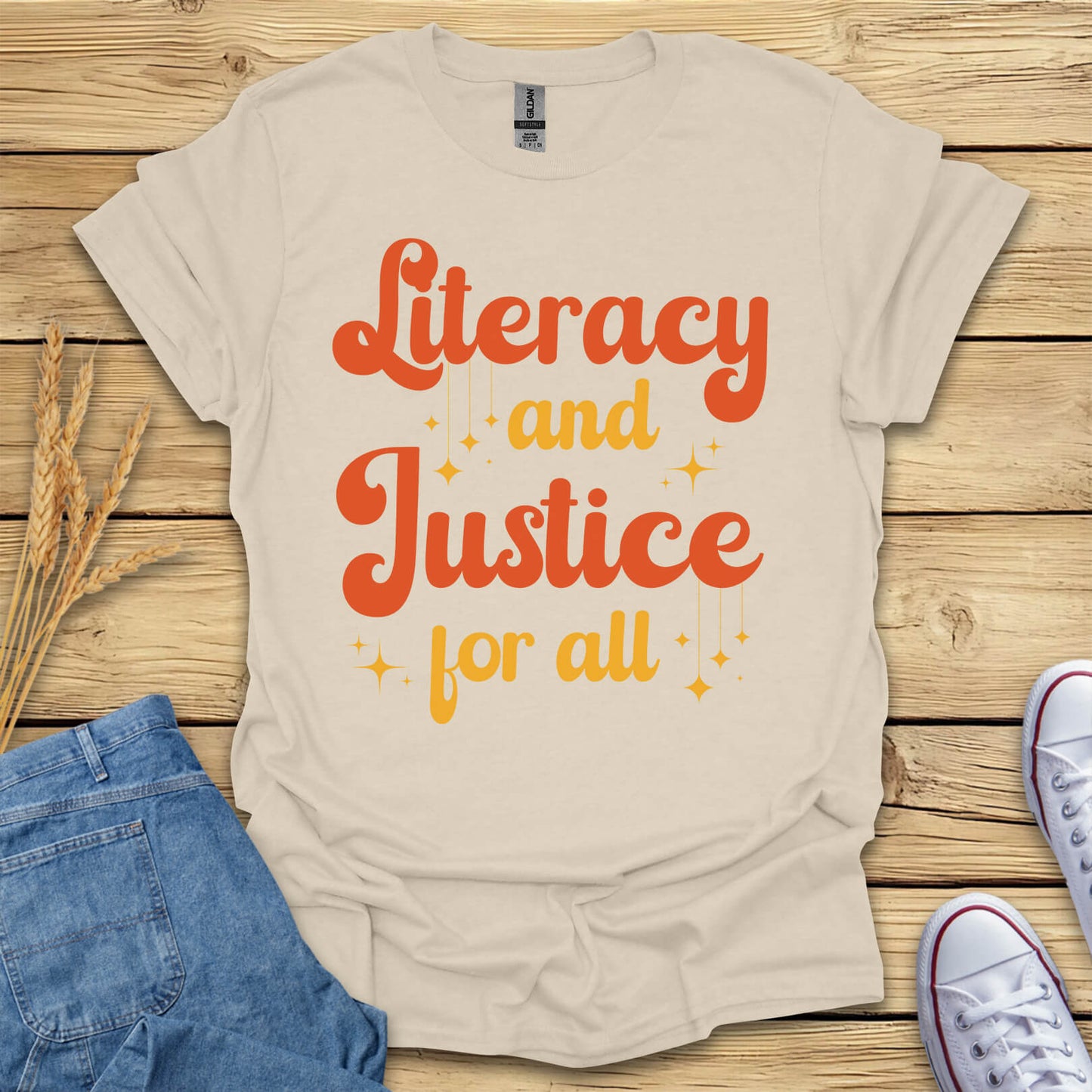 Literacy And Justice For All Book Lovers T-Shirt