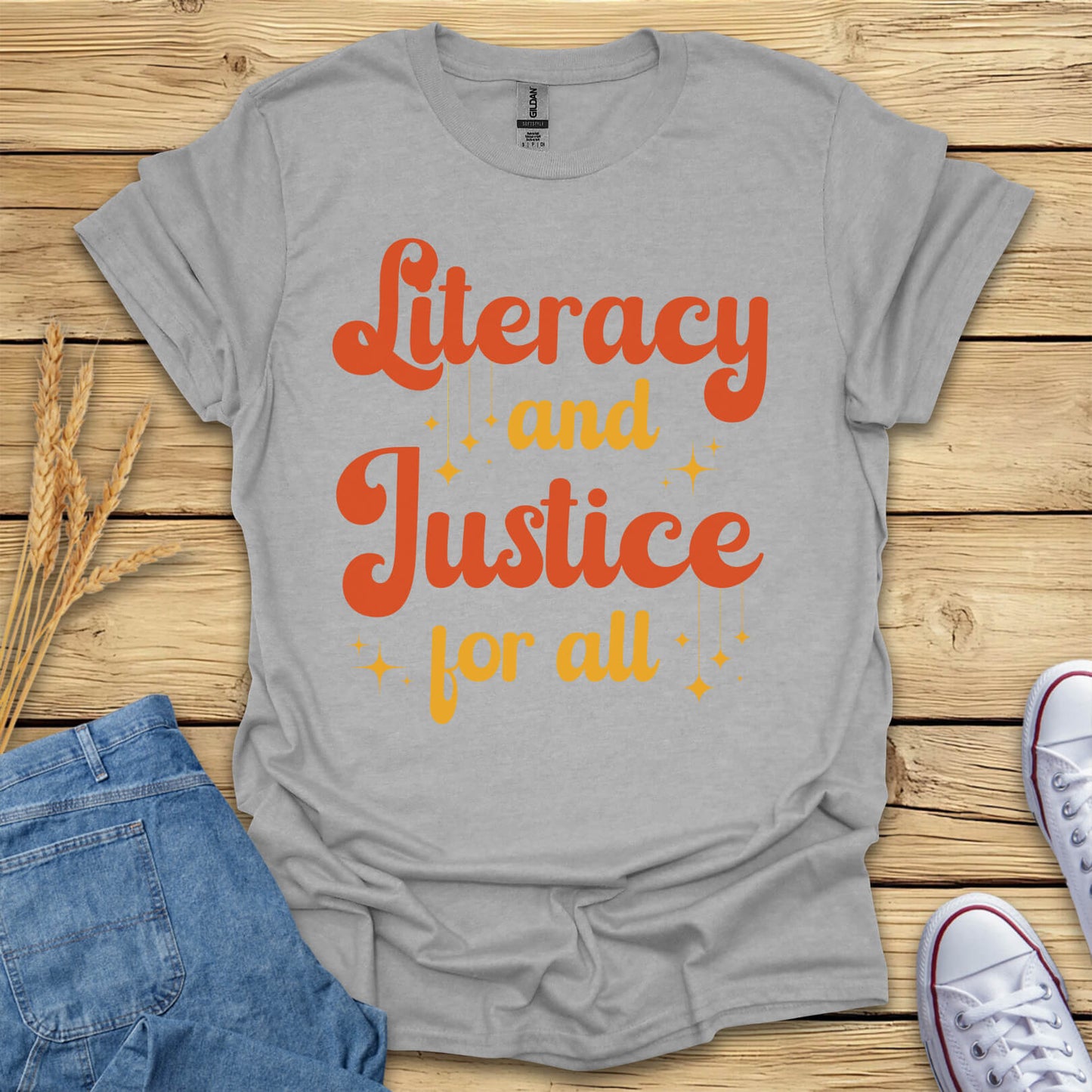 Literacy And Justice For All Book Lovers T-Shirt