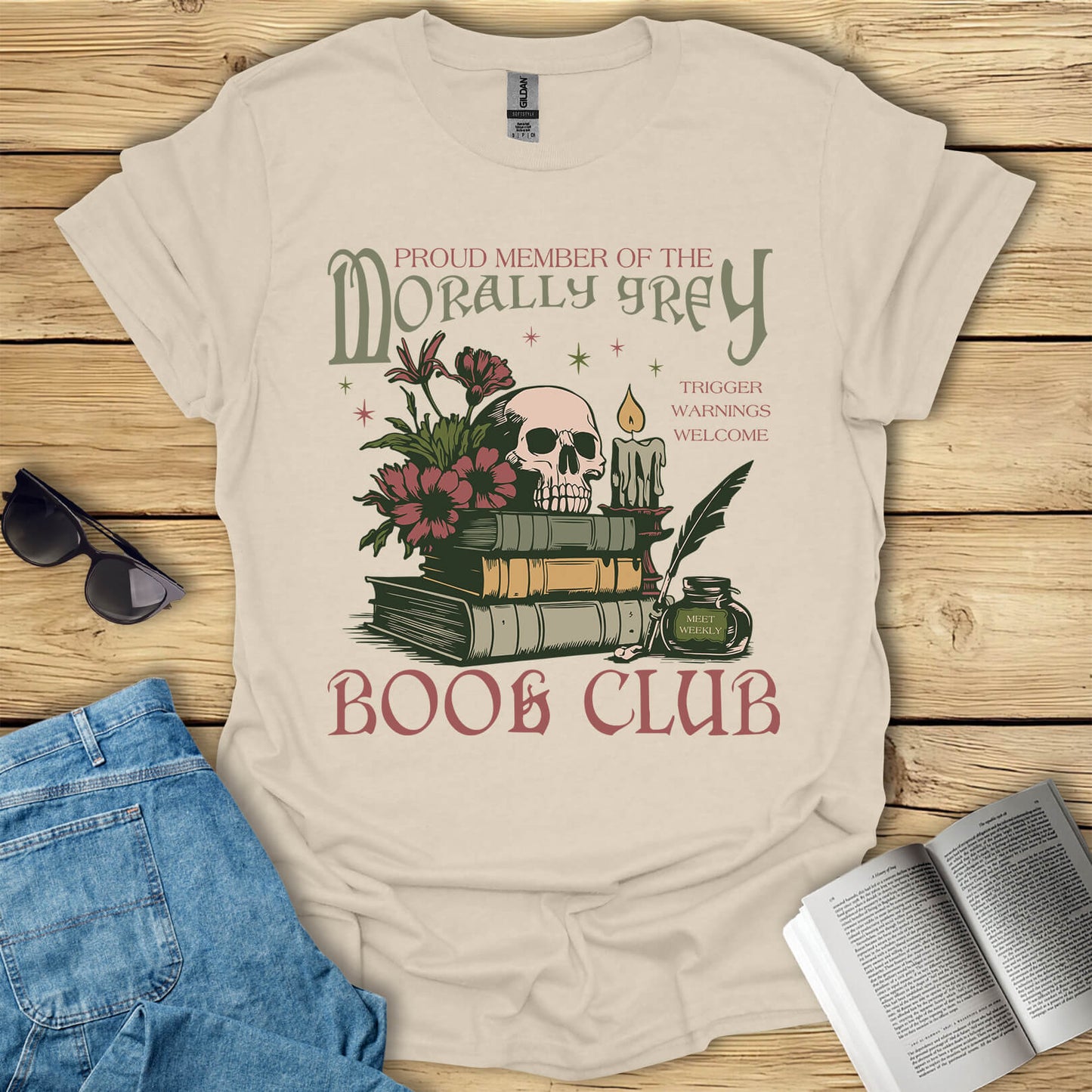 Morally Grey Book Club Reading T-Shirt